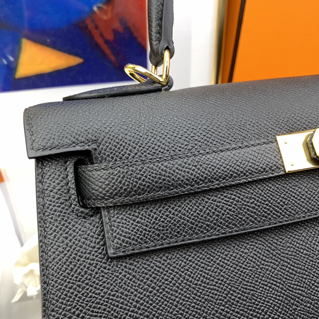 H**me5 Kelly 28 Sellier Epsom Black Bag For Women, Women’s Handbags, Shoulder Bags 11in/28cm