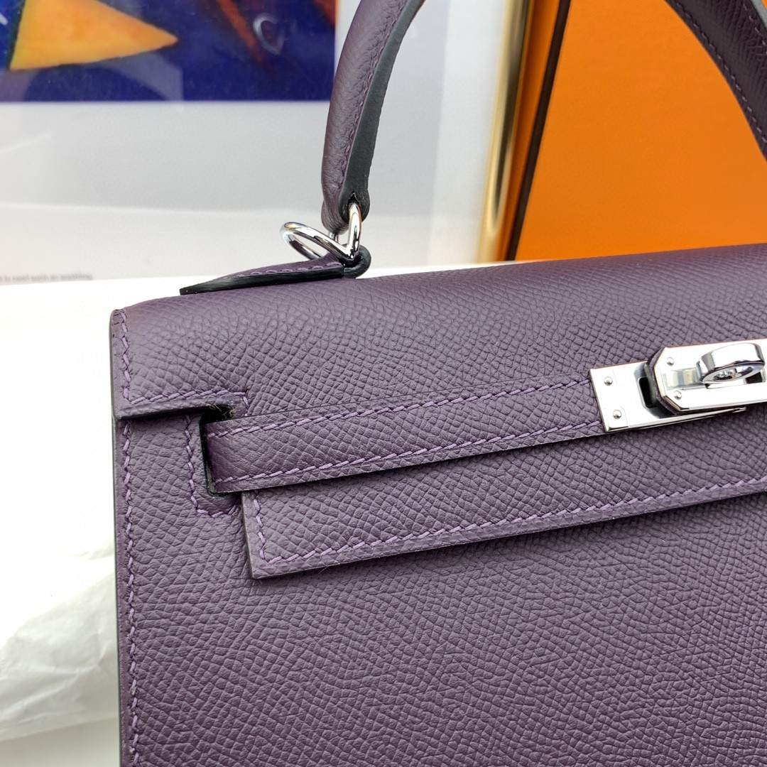 H**me5 Kelly 25 Sellier Epsom Dark Purple Bag For Women, Women’s Handbags, Shoulder Bags 10in/25cm