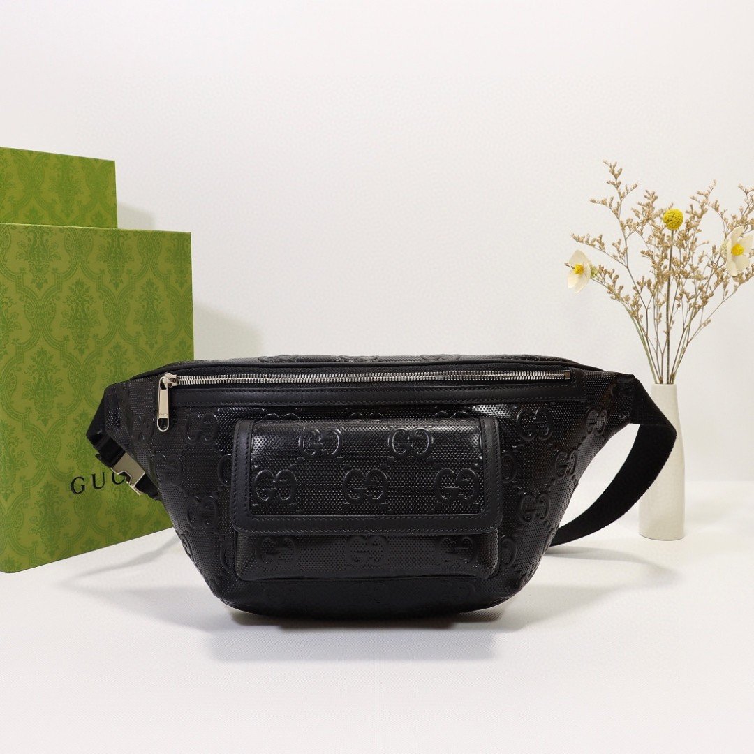 Gvc*1 Embossed Belt Bag Black For Men 11in/28cm 645093 1W3CN 1000