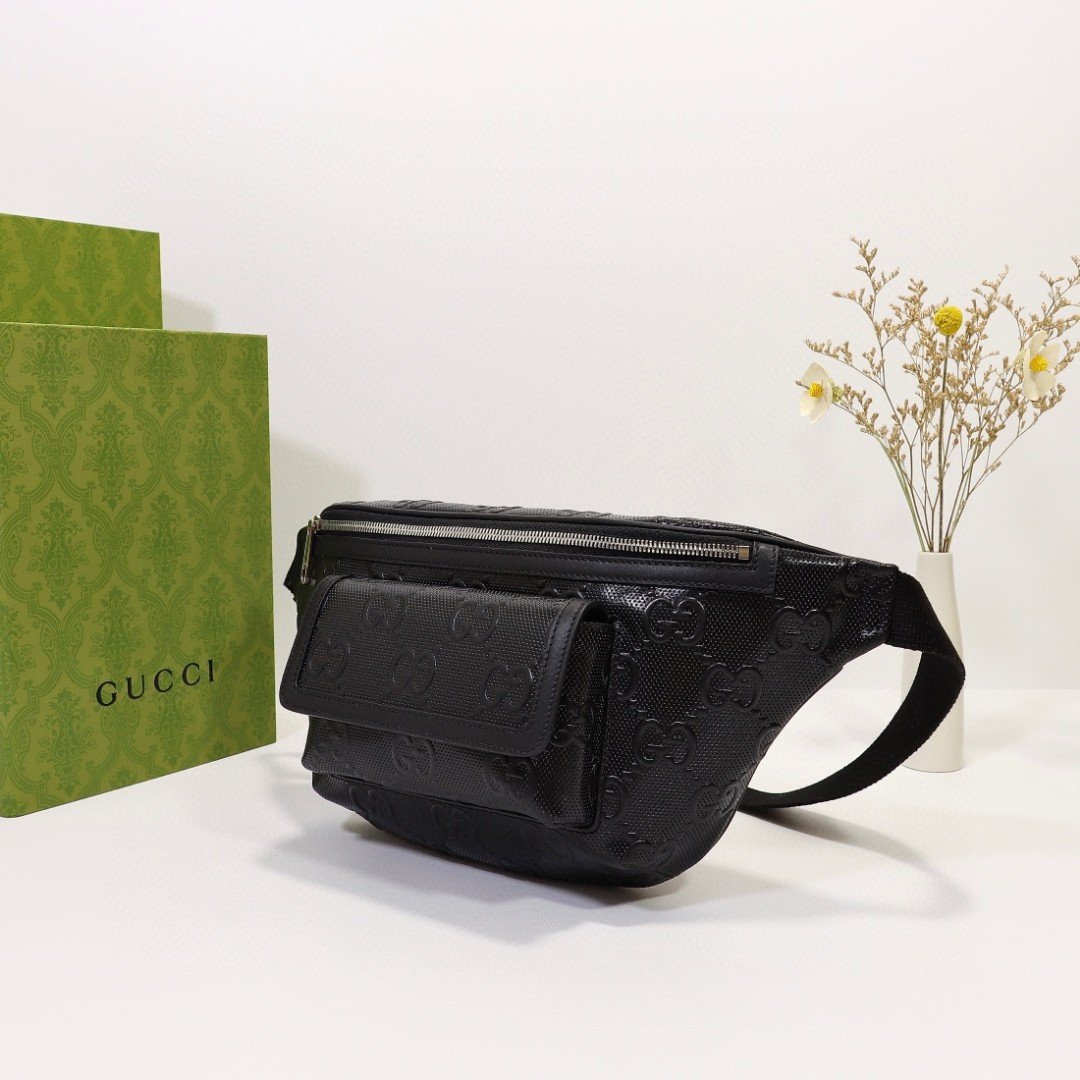 Gvc*1 Embossed Belt Bag Black For Men 11in/28cm 645093 1W3CN 1000