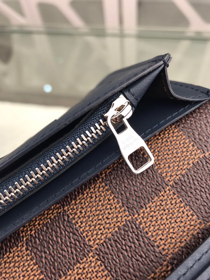L0vis Vvtt0n Brazza Wallet Damier Ebene Canvas For Men, Men’s Wallet 7.5in/19cm LV