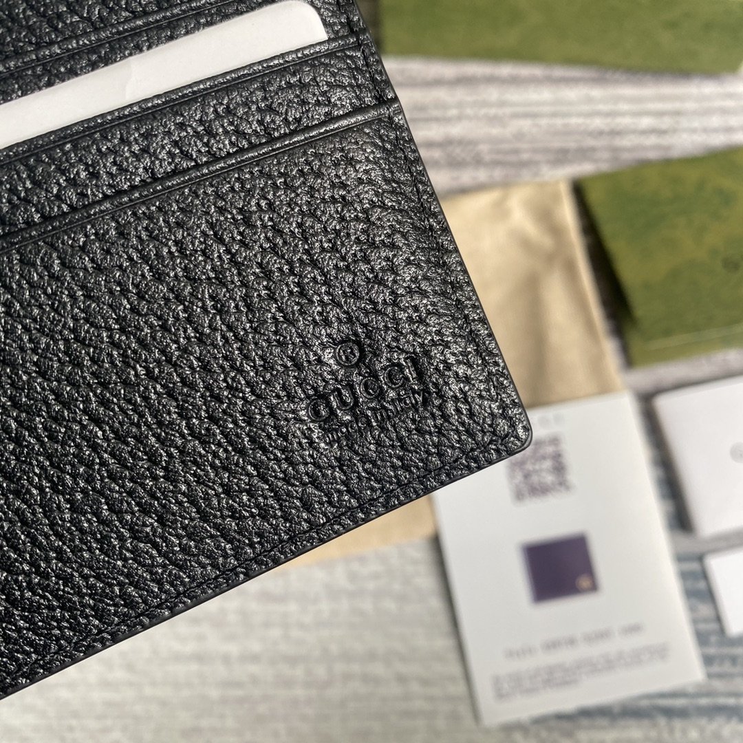 Gvc*1 Marmont Bi-Fold Wallet Black For Men 4.3in/11cm GG 428727 DJ20T 1000