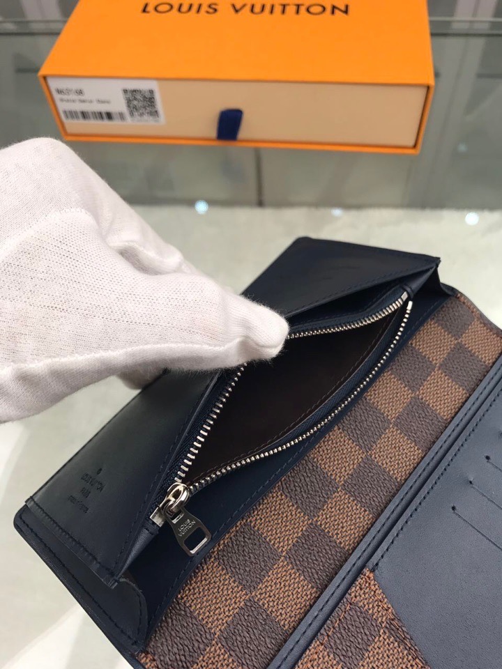 L0vis Vvtt0n Brazza Wallet Damier Ebene Canvas For Men, Men’s Wallet 7.5in/19cm LV