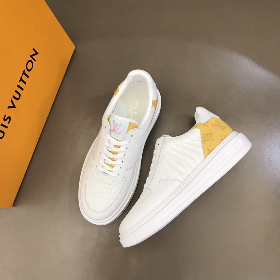 L0vis Vvtt0n Rivoli Sneaker Monogram Metallic Canvas White/Yellow For Men LV