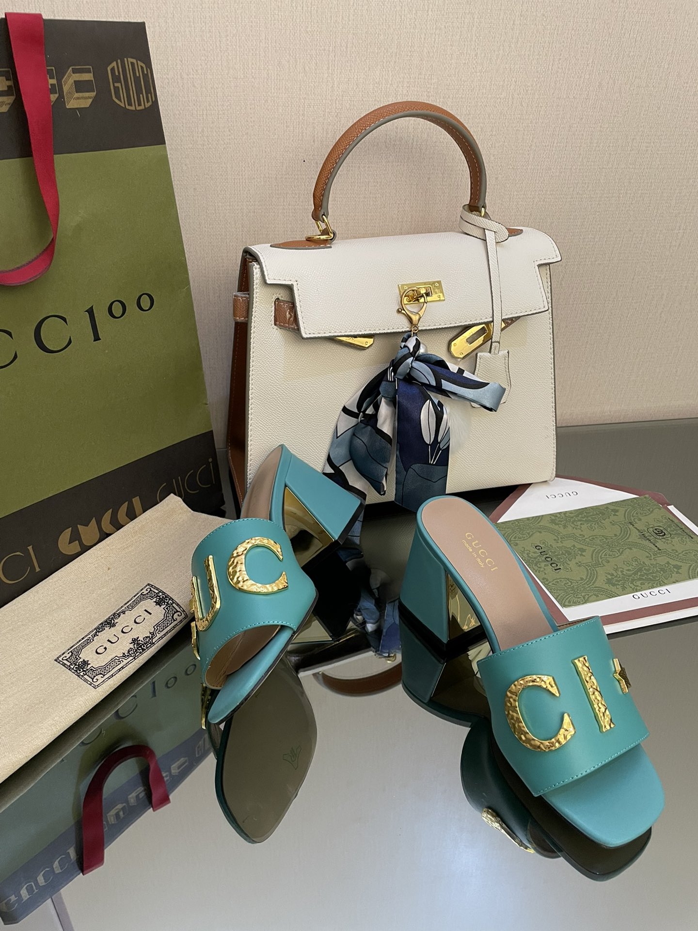 Gvc*1 Women’s ‘Gvc*1’ Slide Sandal Jade Green For Women GG