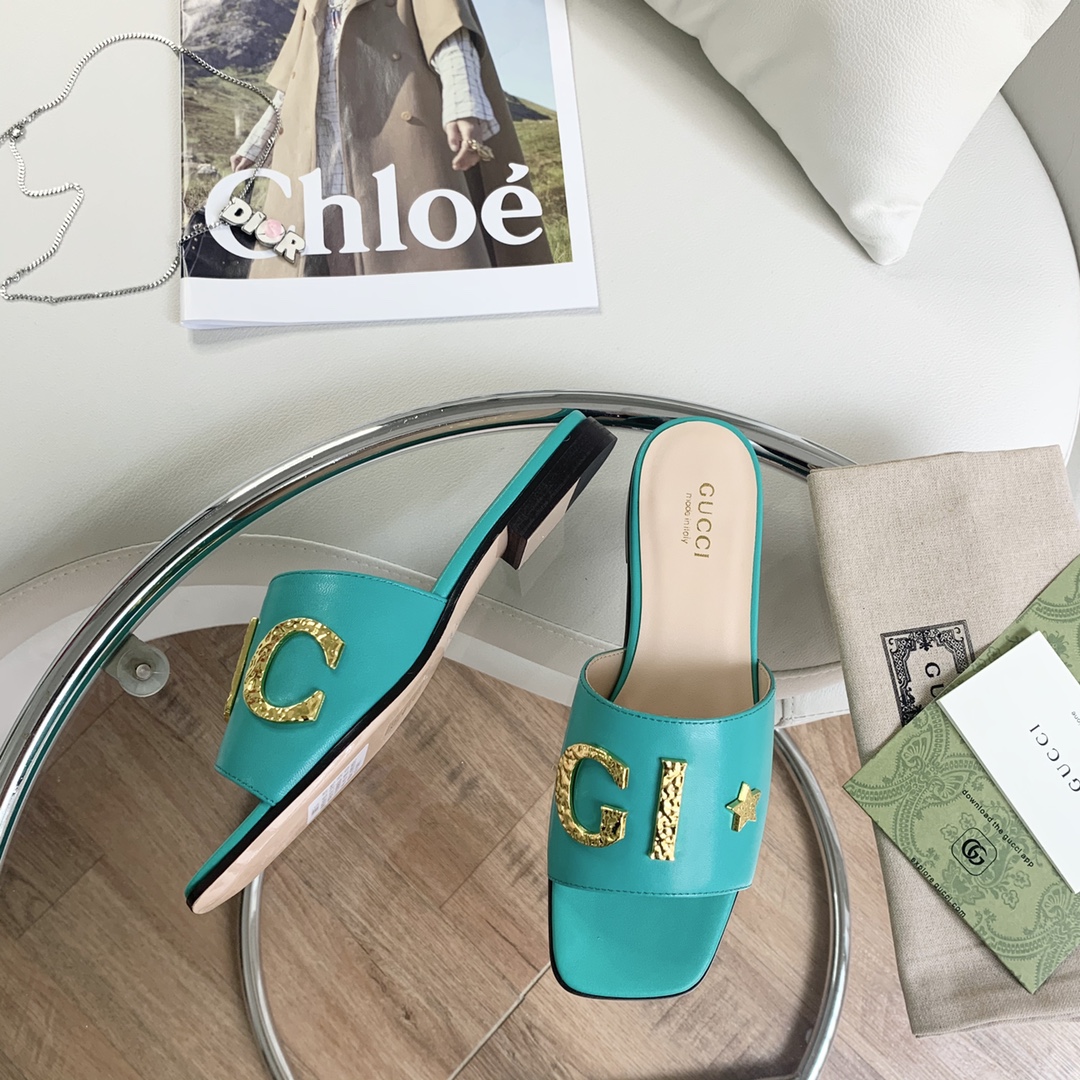 Gvc*1 Women’s ‘Gvc*1’ Slide Jade Green For Women GG ‎