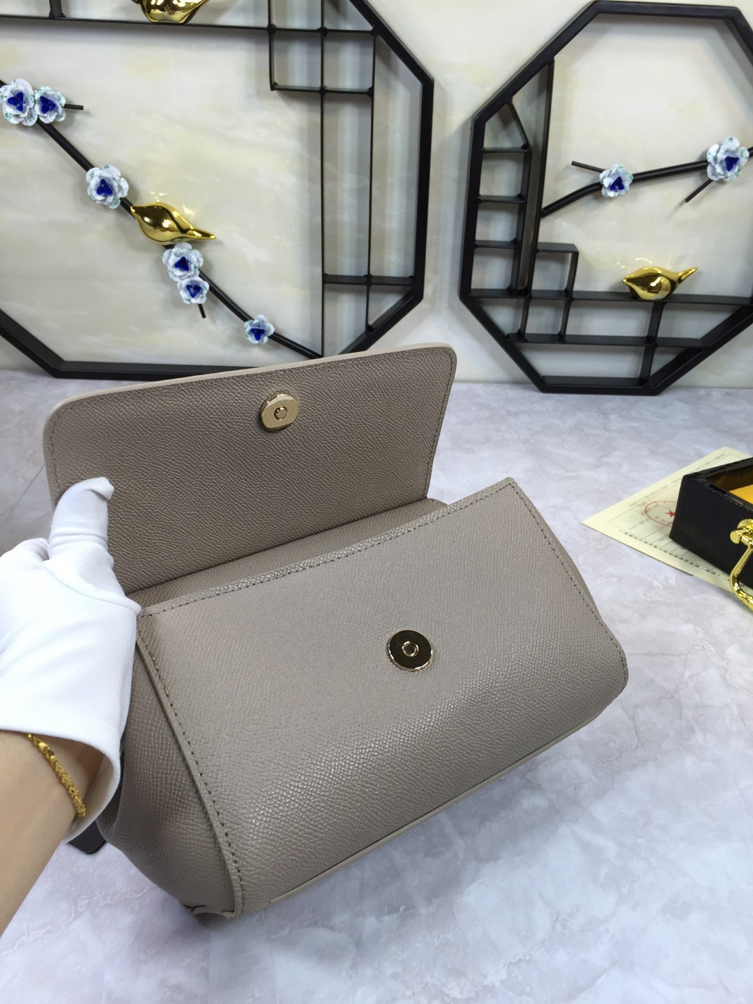 Dolce & Gabbana Medium Sicily Handbag In Dauphine Grey For Women 10.2in/26cm DG BB4347A100187195