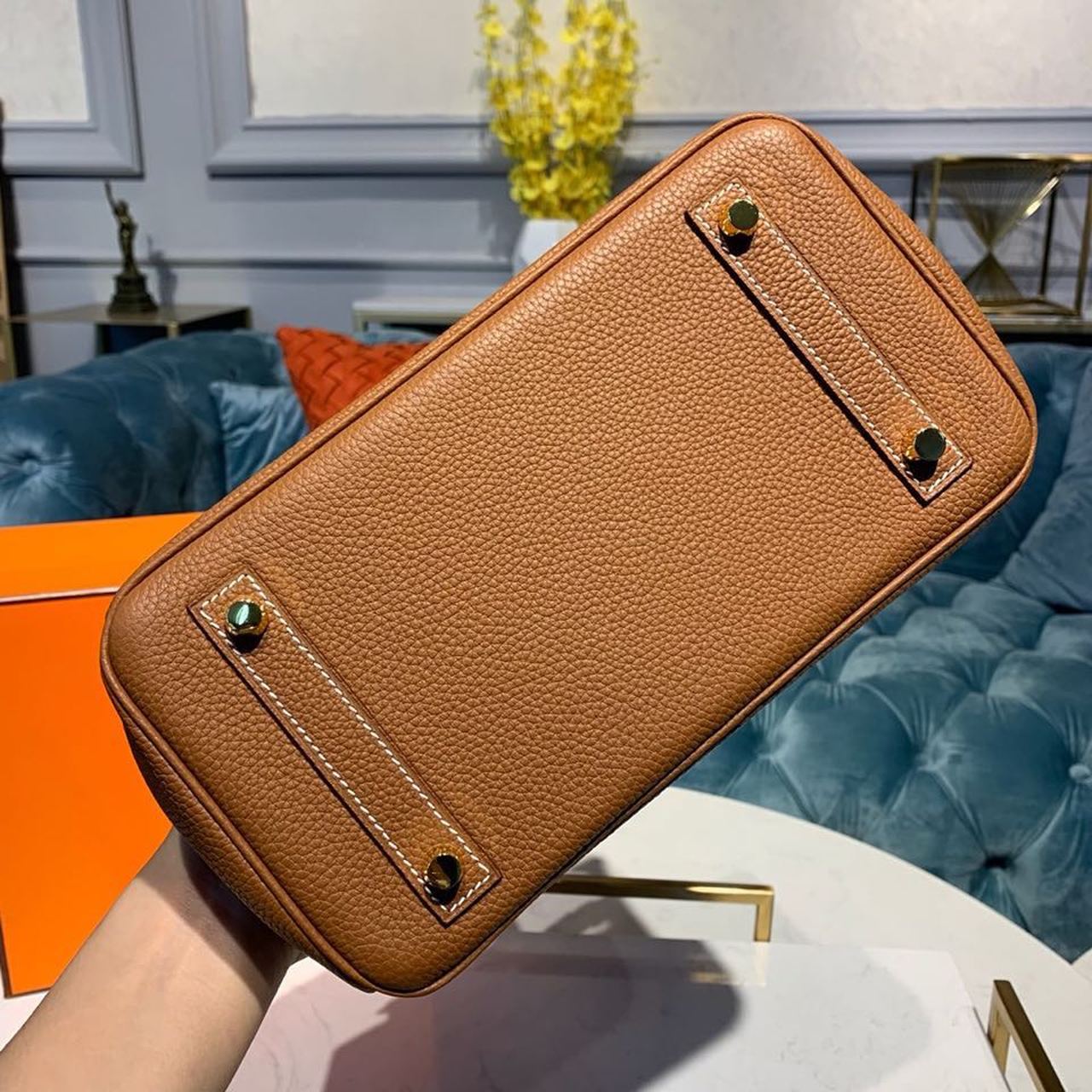 H**me5 Birkin Brown Semi Handstitched With Gold Toned Hardware For Women 30cm/11.8in