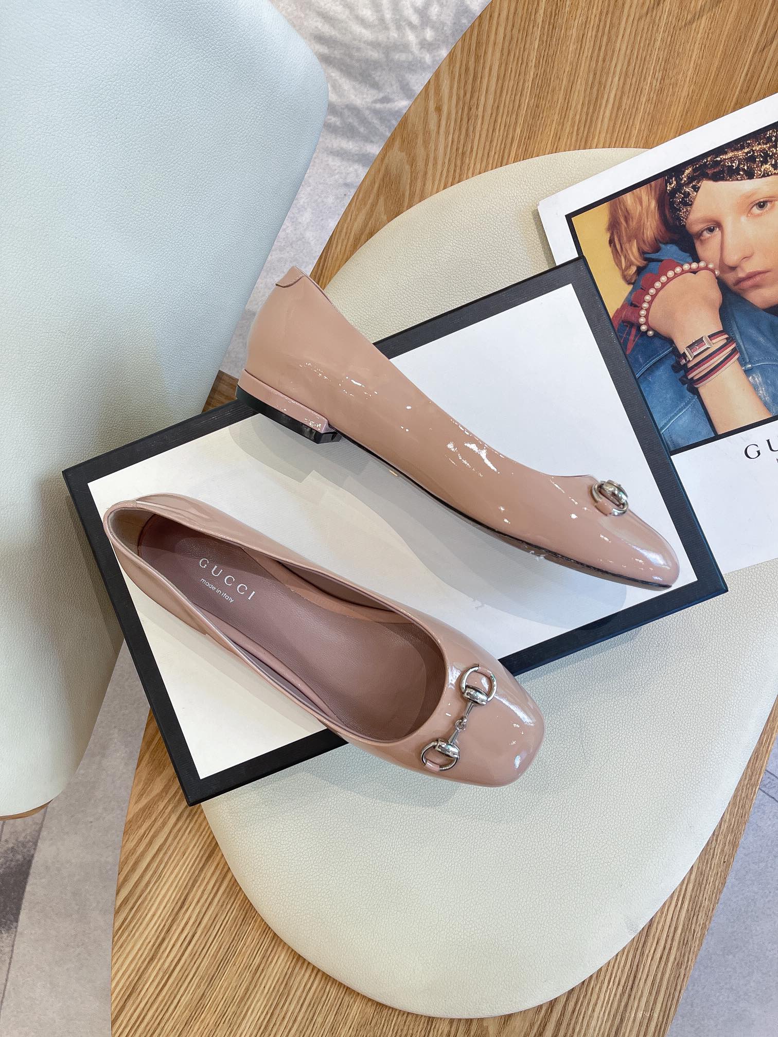 Gvc*1 Women’s Ballet Flat With Horsebit Pink For Women GG