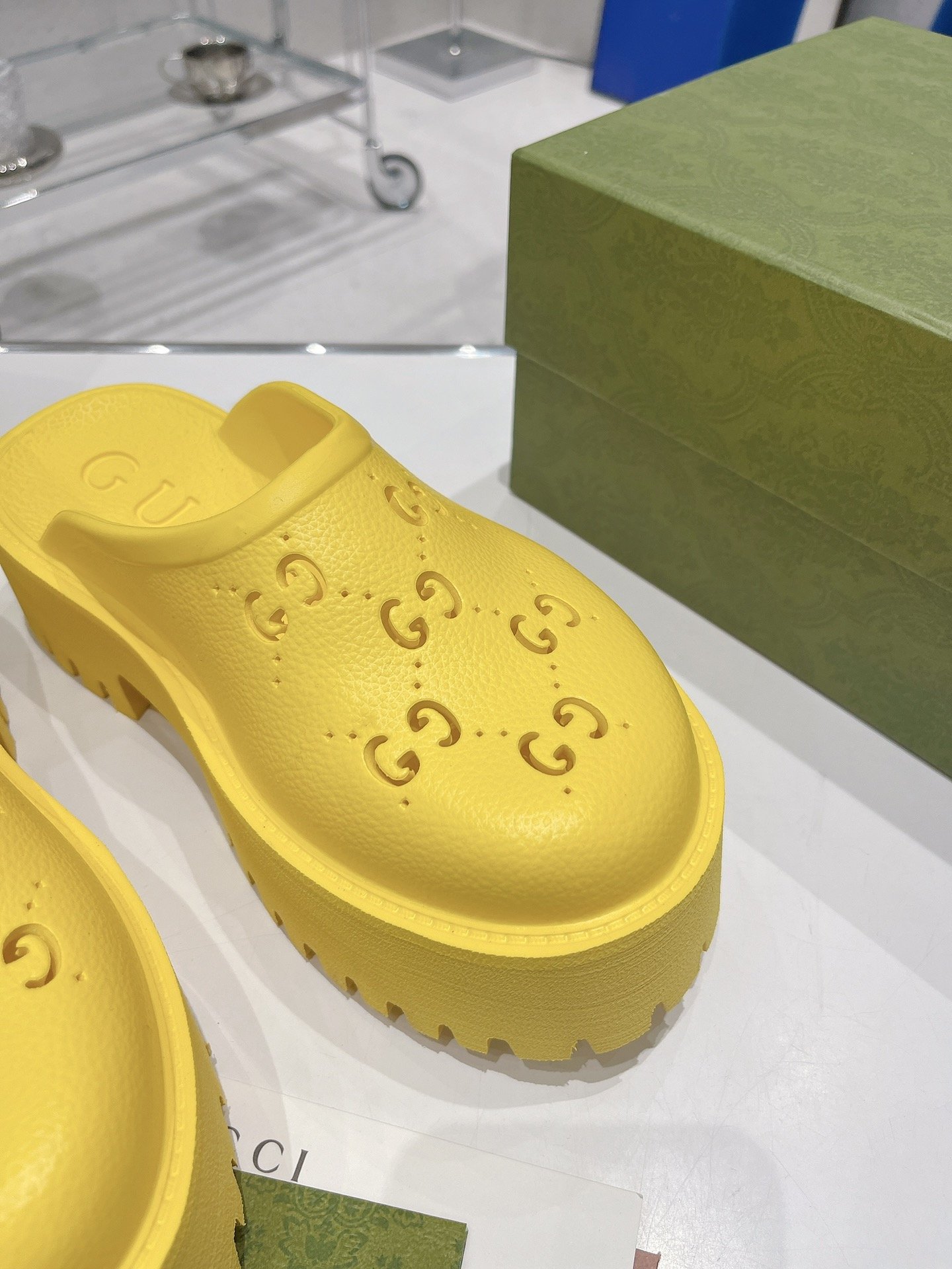 Gvc*1 Women’s Platform Perforated G Sandal Yellow For Women GG