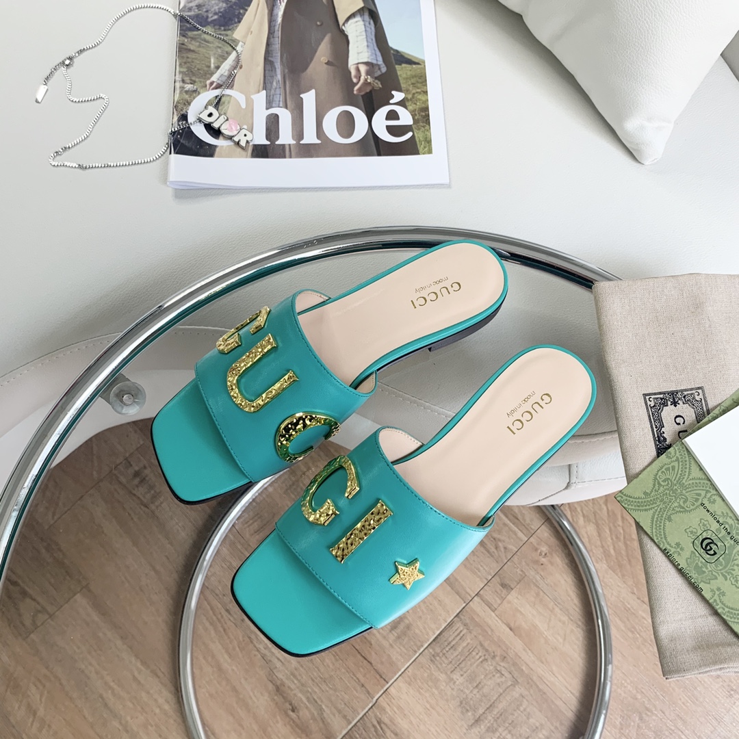 Gvc*1 Women’s ‘Gvc*1’ Slide Jade Green For Women GG ‎
