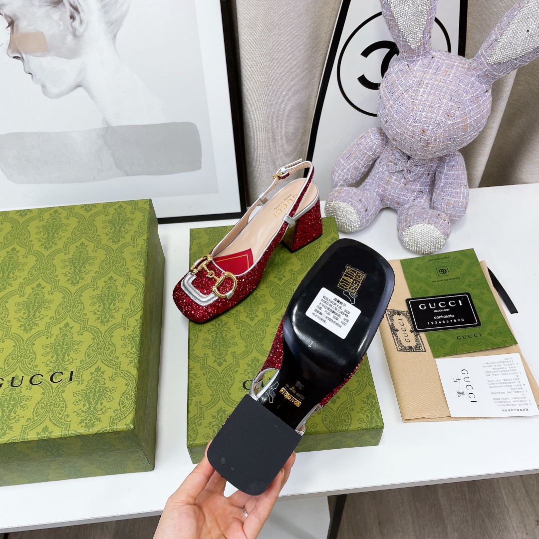 Gvc*1 Lovelight Slingback Mid-Heel With Horsebit Red For Women GG