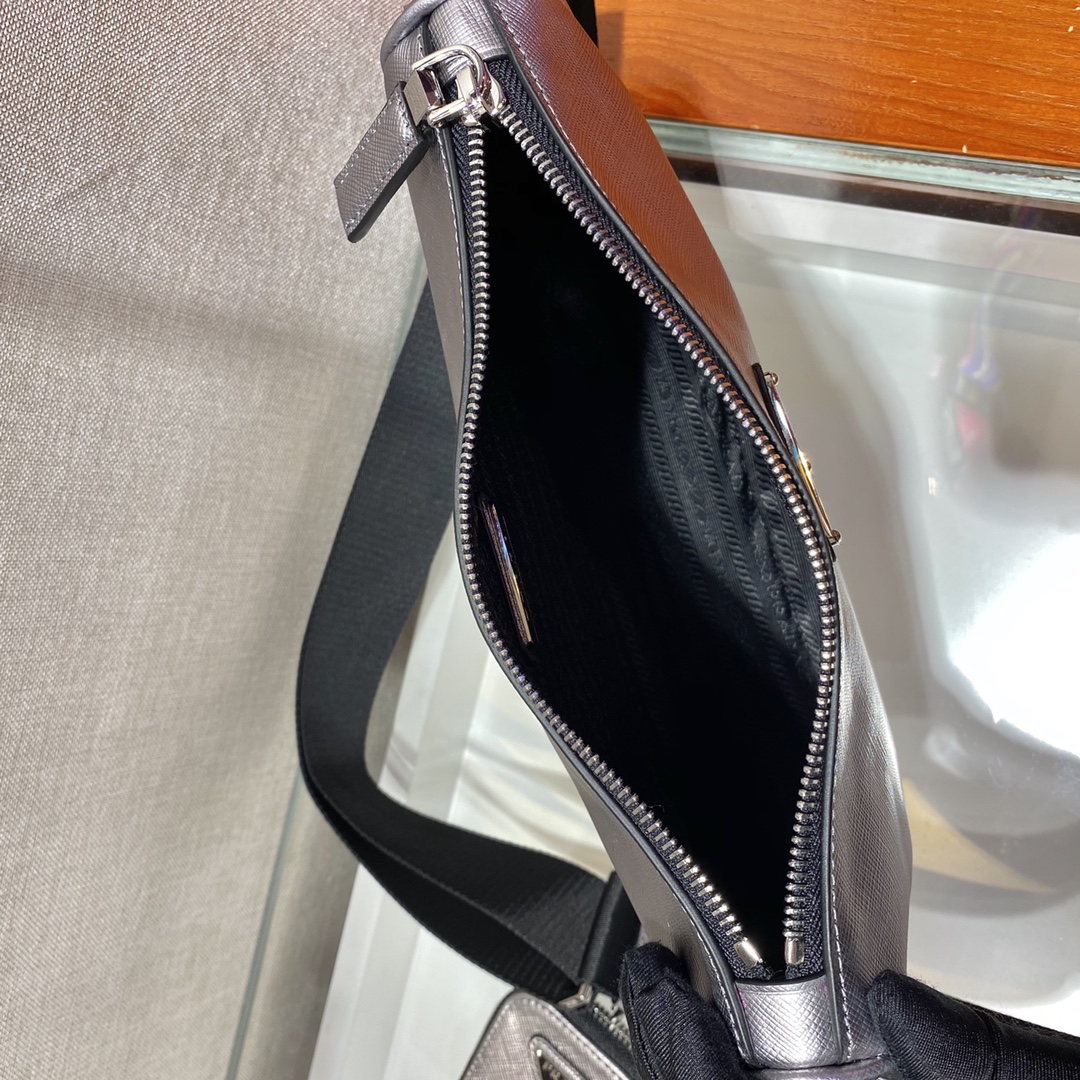 Pra*a Re-Nylon And Saffiano Shoulder Bag Black For Women, Women’s Bags 9.4in/24cm 2VH113_2DMH_F0002_V_OOP