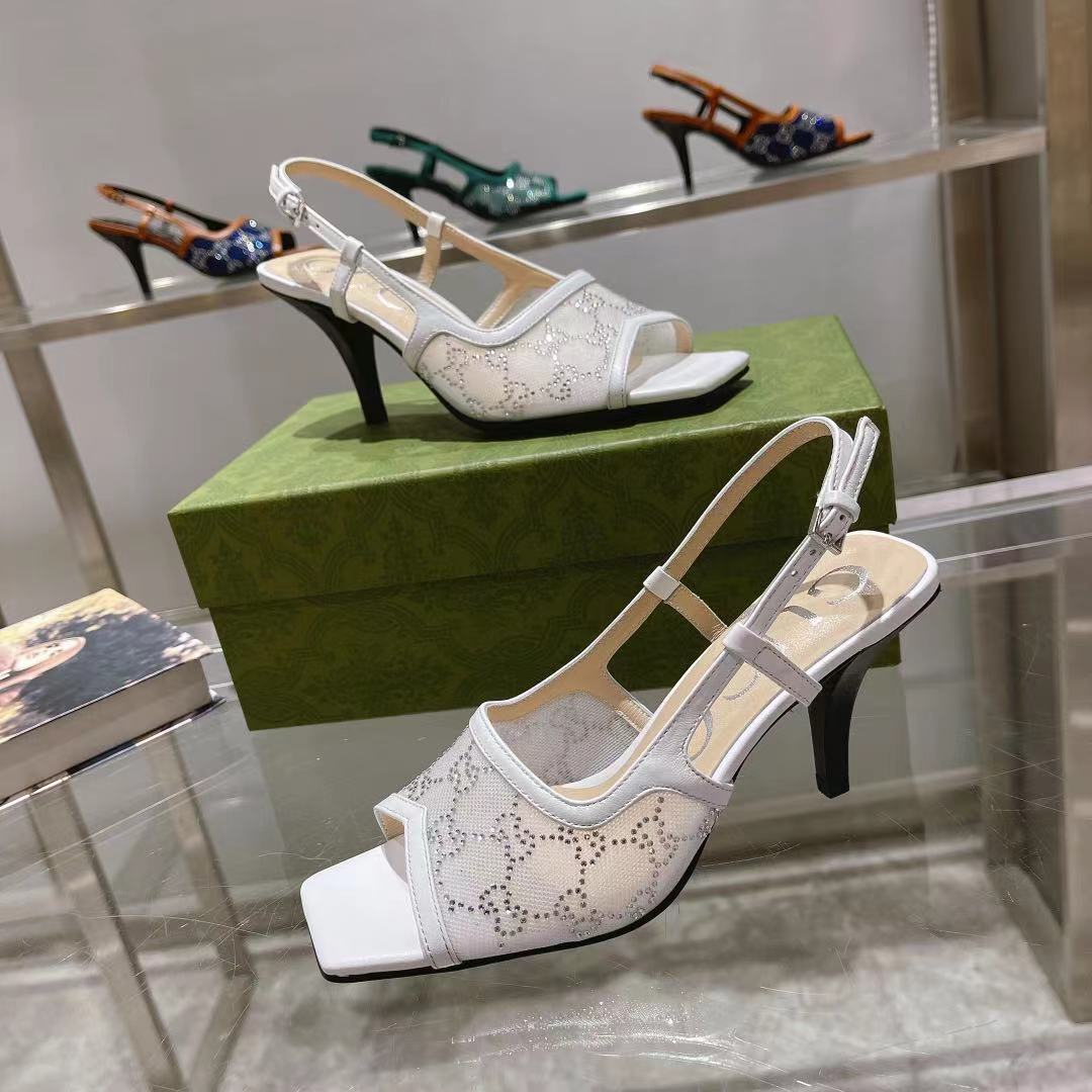 Gvc*1 Women’s GG Slingback Mid-Heel Pump White For Women GG