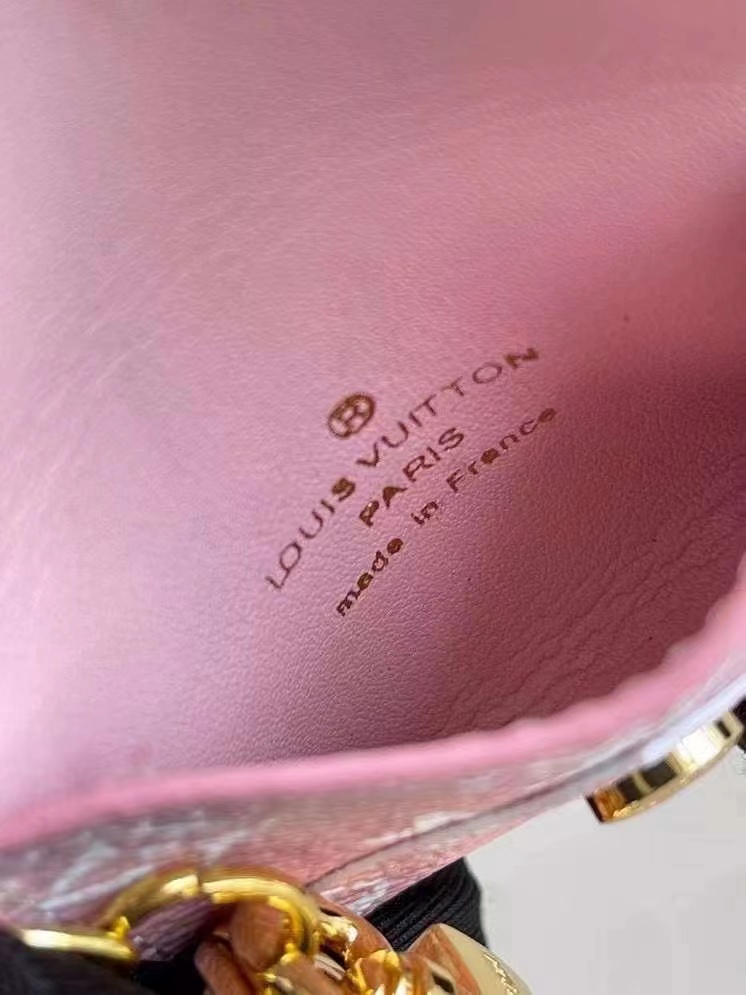 L0vis Vvtt0n Kirigami Pouch Bag Charm And Key Holder Monogram Canvas Pink For Women, Women’s Wallets 2.8in/7cm LV