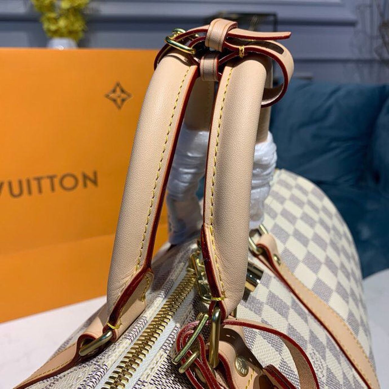 L0vis Vvtt0n Keepall Bandouliere 45 Damier Azur Canvas Travel Bags 17.7in/45cm LV N41430