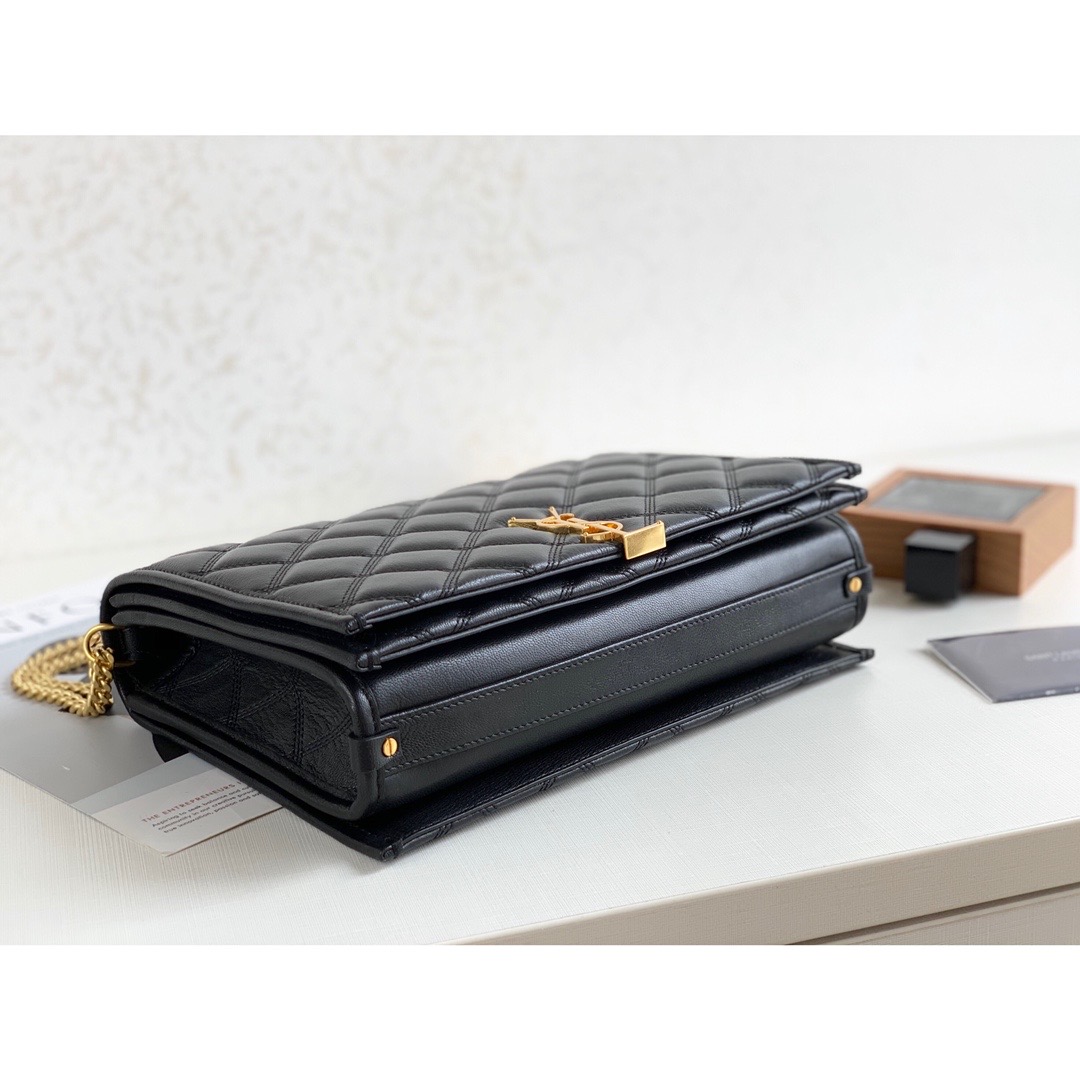 Sa1nt Lau*nt Becky Small Shoulder Bag Black For Women 10.5in/27cm Y51 P00420101