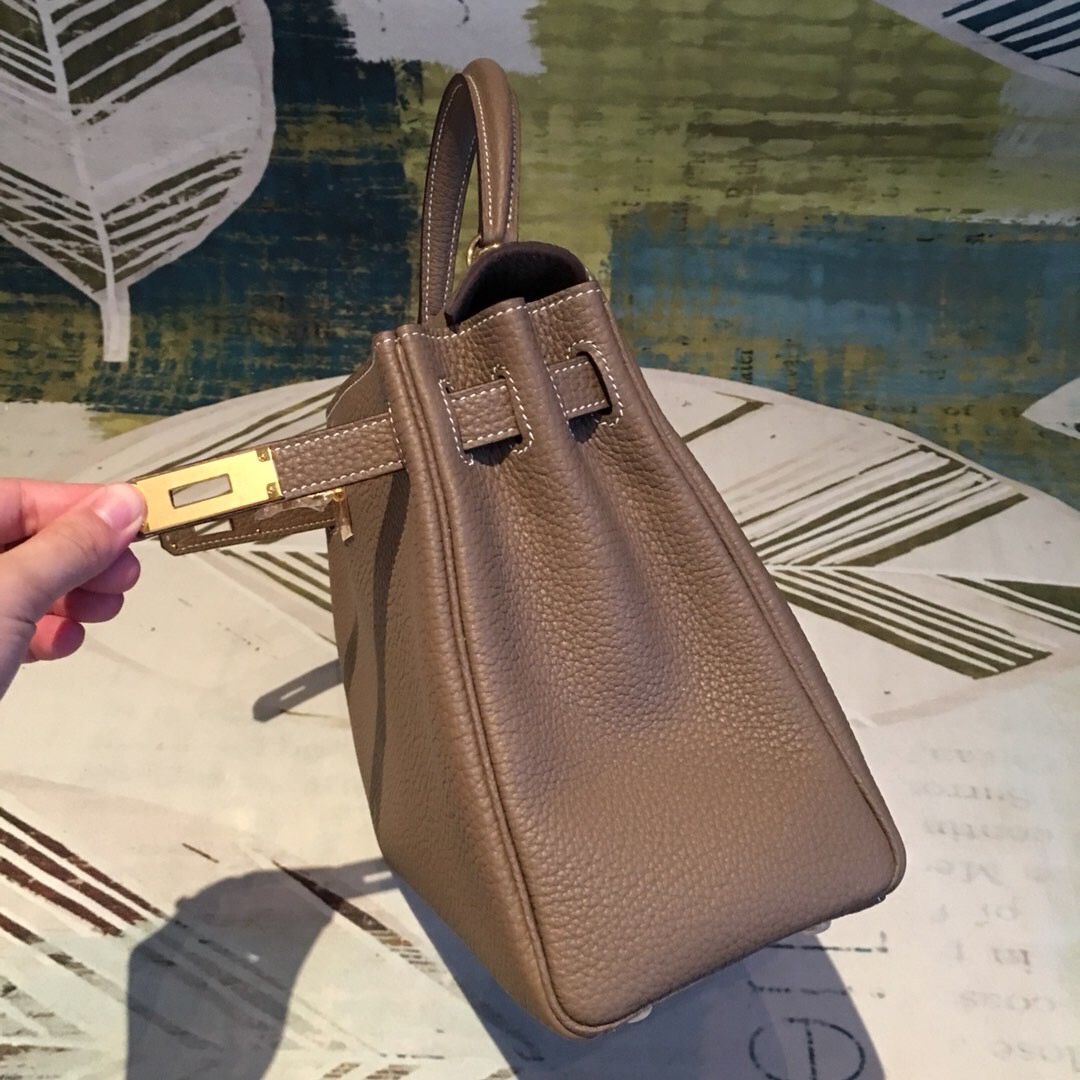 H**me5 Kelly 28 Greige Bag With Gold Toned Harware For Women, Women’s Handbags, Shoulder Bags 11in/28cm