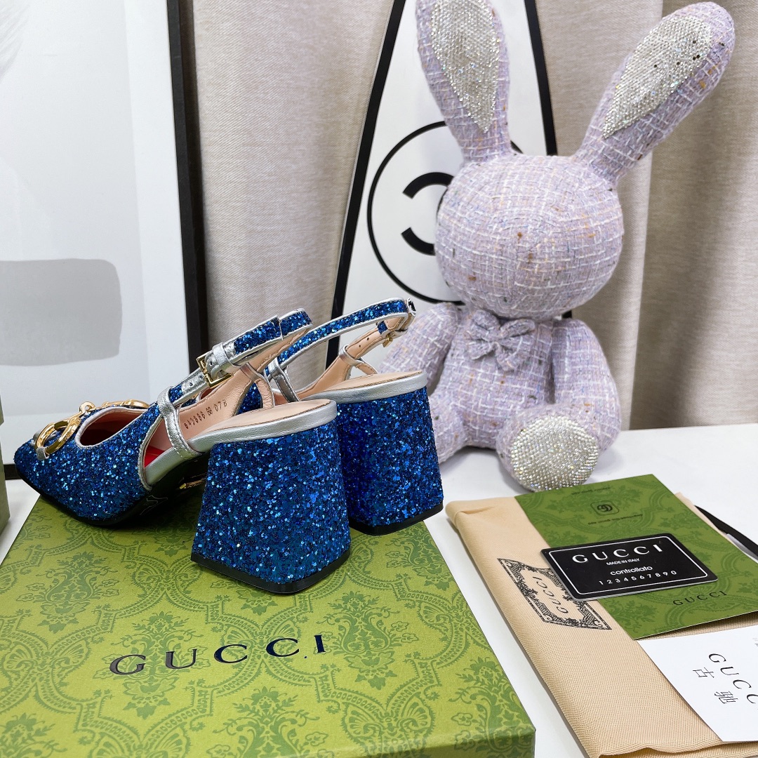 Gvc*1 Lovelight Slingback Mid-Heel With Horsebit Blue For Women GG