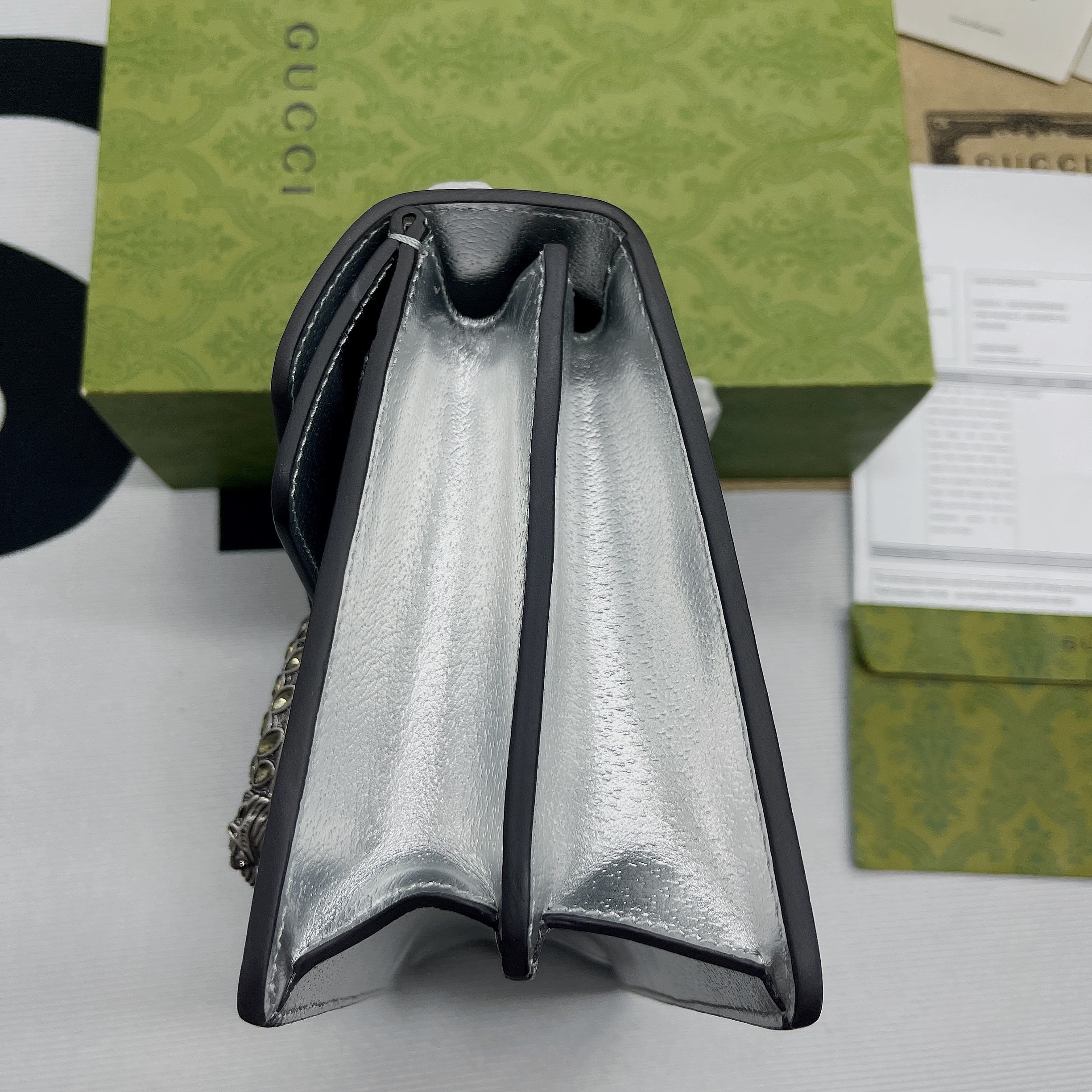 Gvc*1 Dionysus Small Shoulder Bag Silver For Women, Women’s Bags 10in/26cm GG 499623 1TRBN 8173