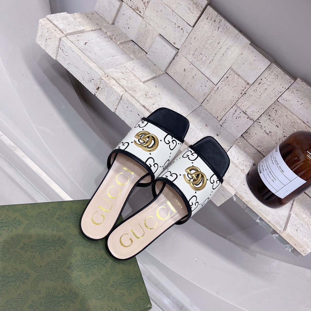 Gvc*1 Women’s GG Raffia Effect Slide Black For Women GG