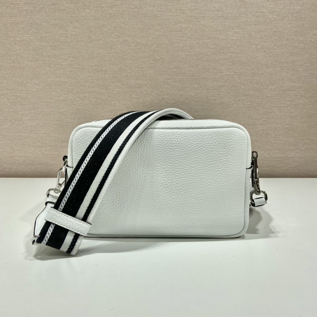 Pra*a Bag With Shoulder Strap White For Women, Women’s Bags 8.6in/22cm 1BH082_2DKV_F0009_V_3OM