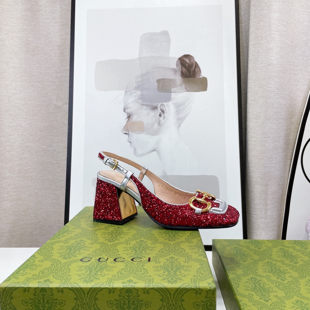 Gvc*1 Lovelight Slingback Mid-Heel With Horsebit Red For Women GG