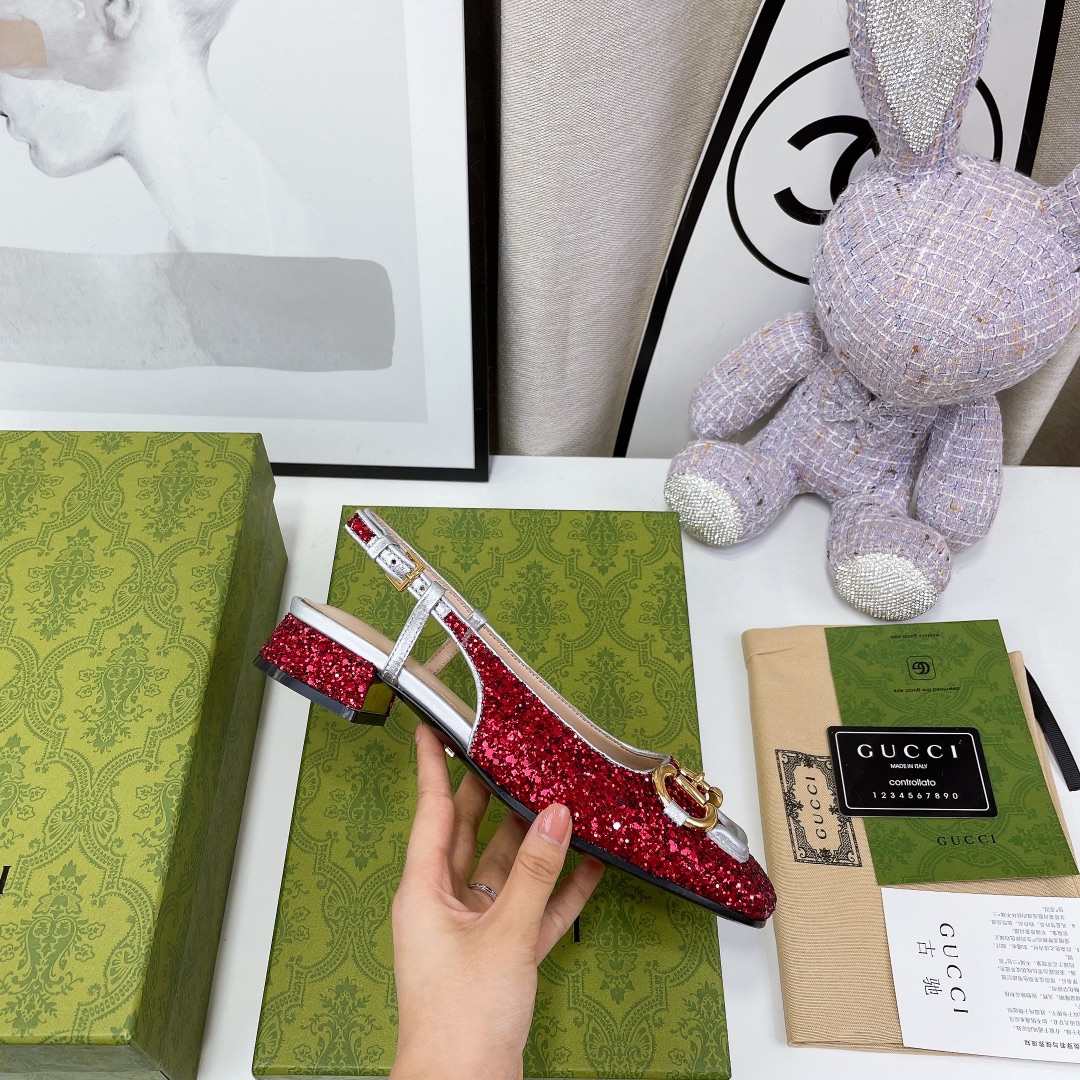 Gvc*1 Lovelight Slingback With Horsebit Red For Women GG