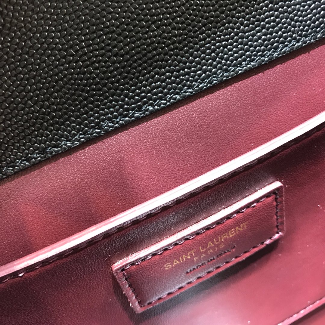 Sa1nt Lau*nt Cassandra Medium Top Handle Bag In Grain Black For Women 9.6in/24.5cm Y51