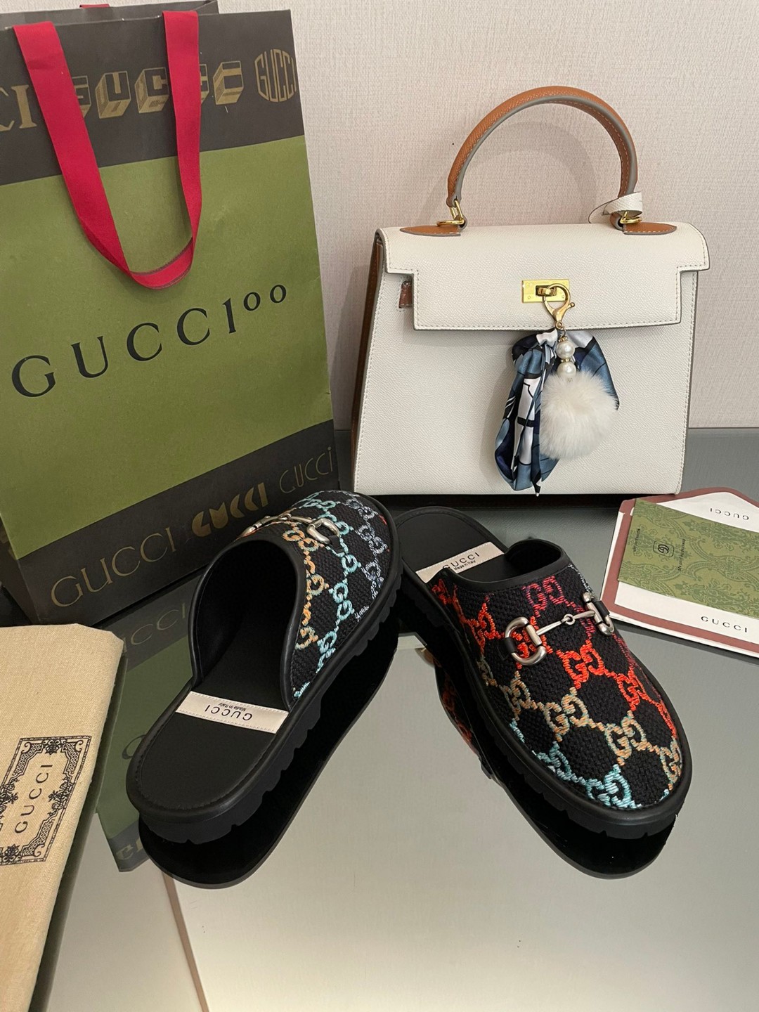 Gvc*1 Men’s GG Slipper With Horsebit Black For Men GG Shoes 694249