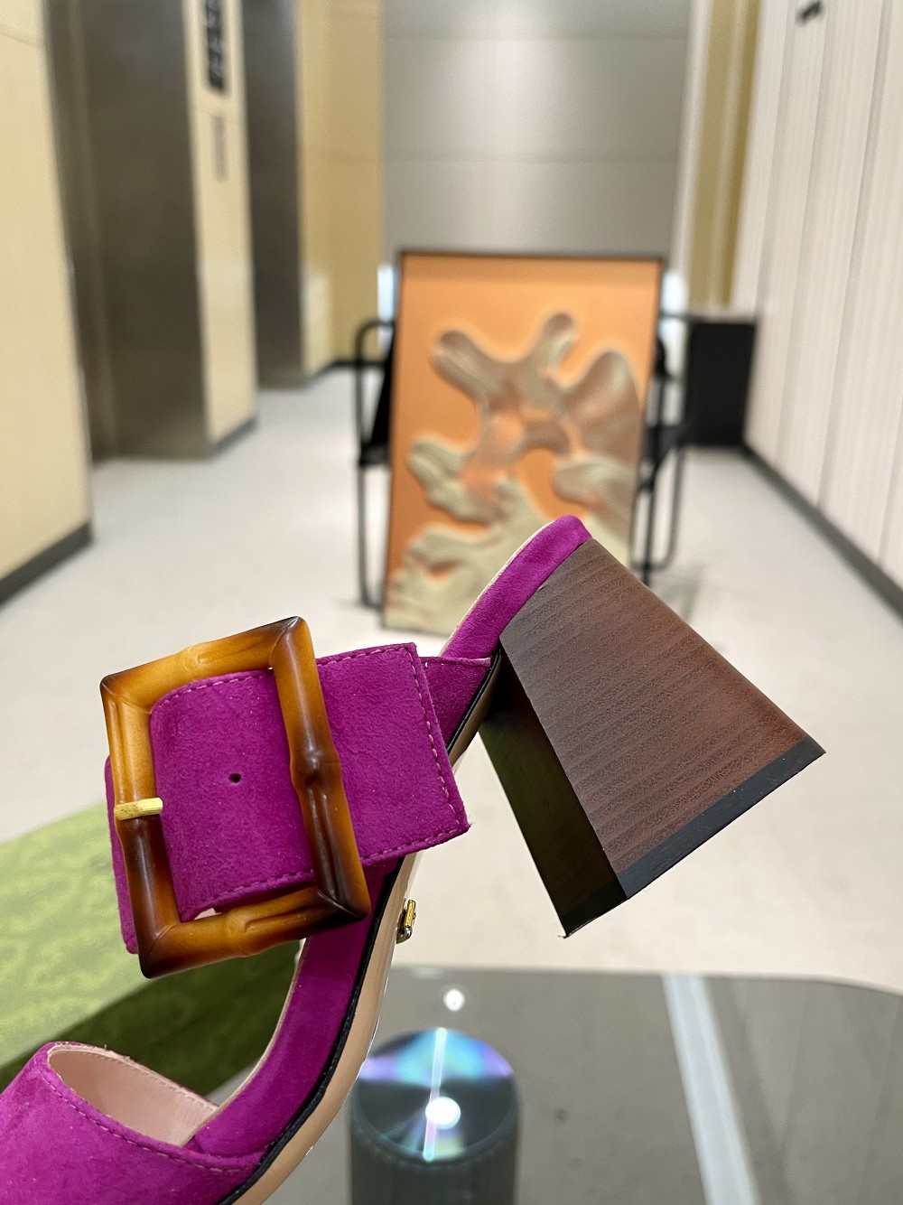 Gvc*1 Women’s Sandal With Bamboo Buckle Purple For Women GG