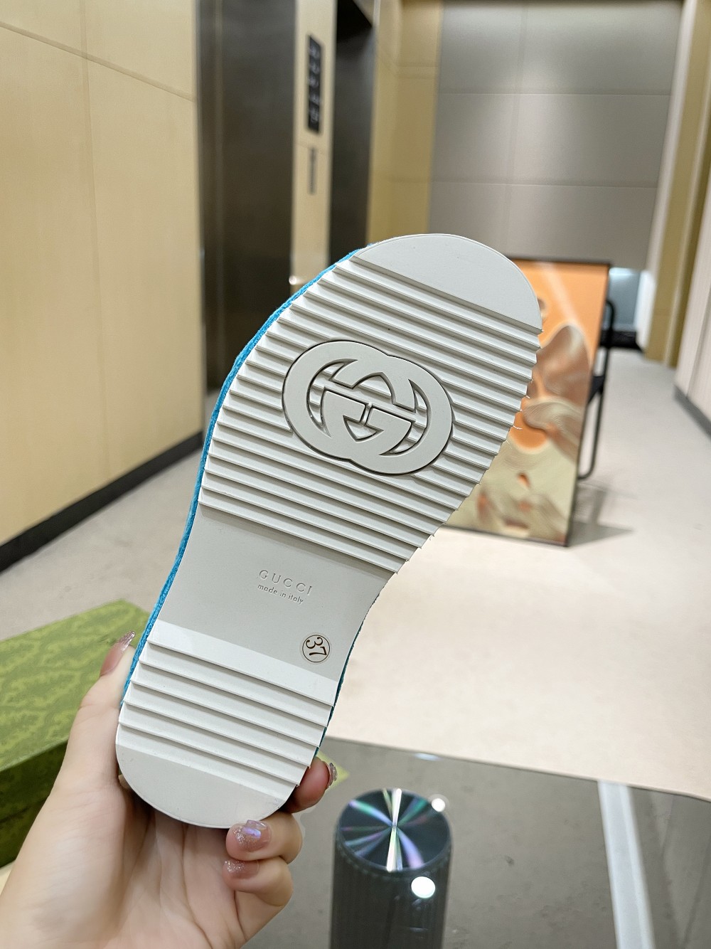 Gvc*1 Women’s GG Platform Sandal Light Blue For Women GG