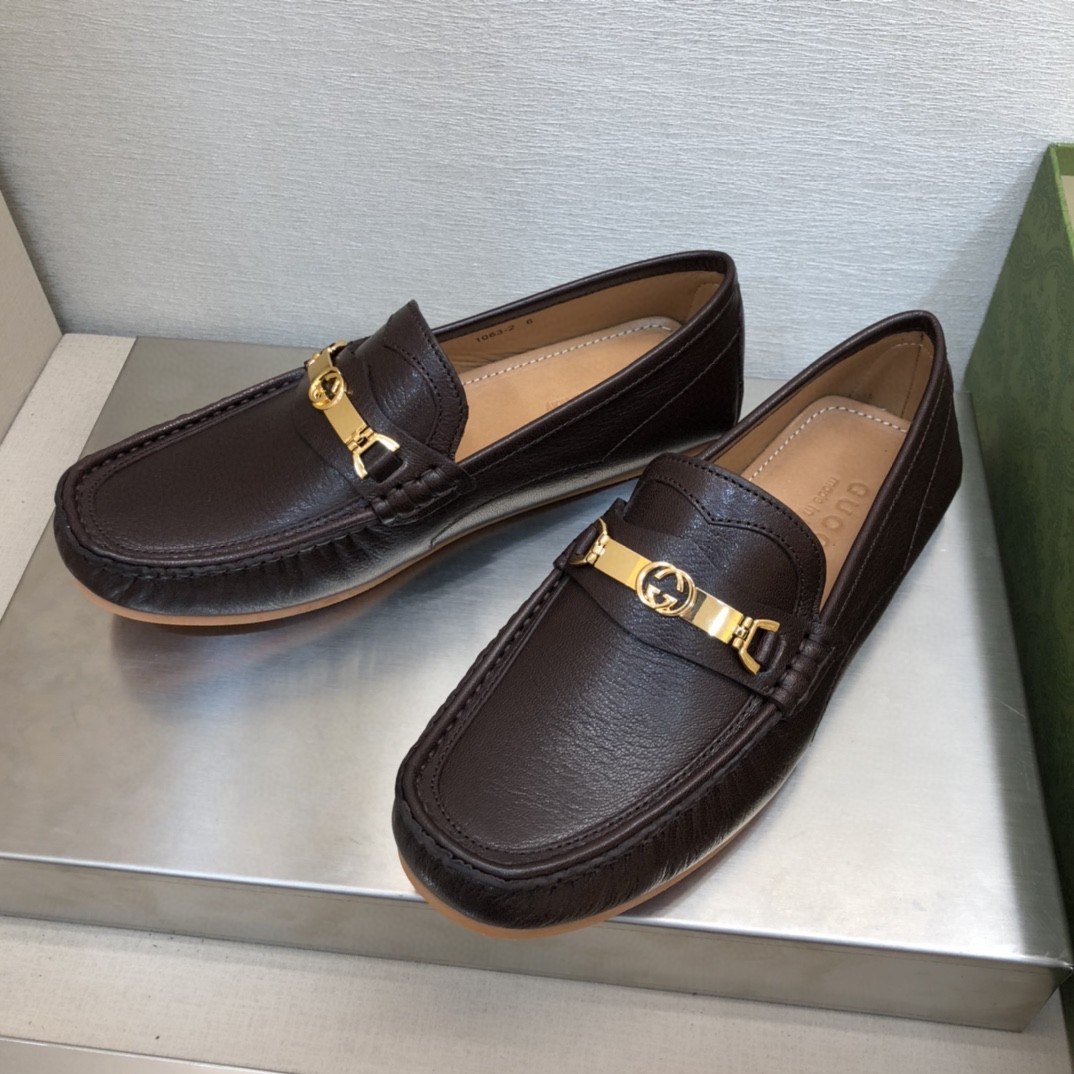 Gvc*1 Men’s Loafer With Interlocking G Horsebit Dark Brown For Men ‎655519 1XO00