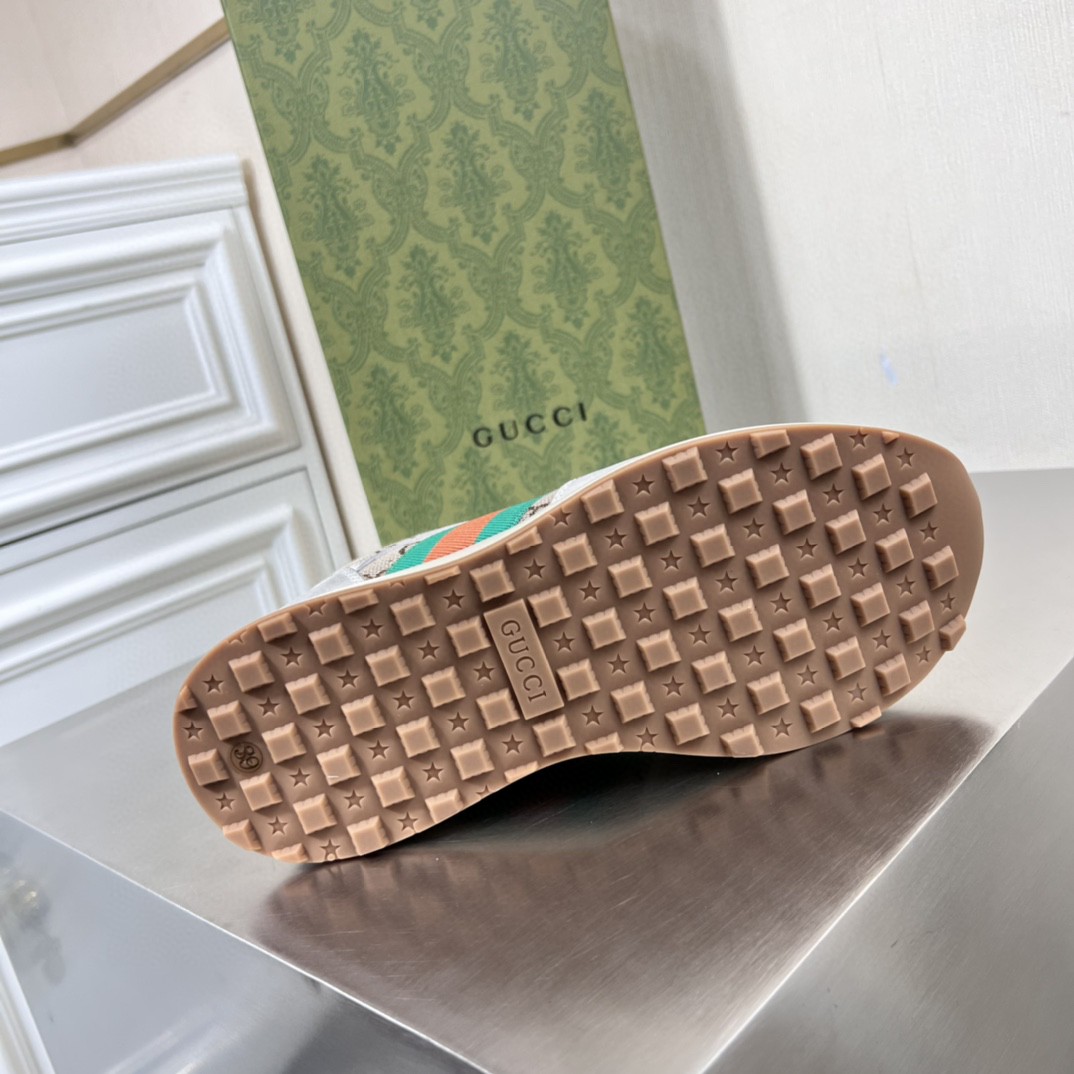 Gvc*1 Men’s GG Sneaker With Web Green For Men GG Shoes 669698