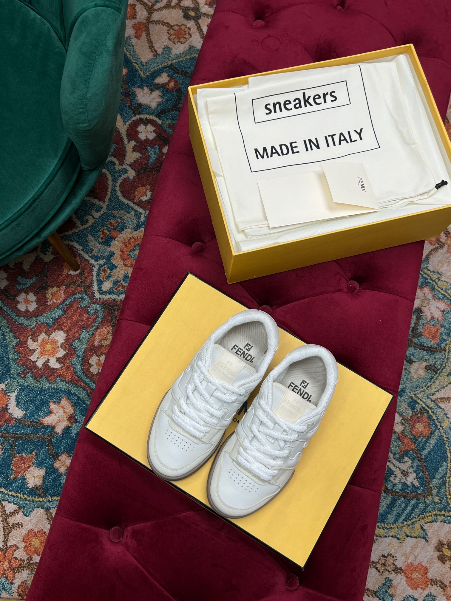 F**di Match Low Tops In White For Women 8E8252AHH2F1FHS