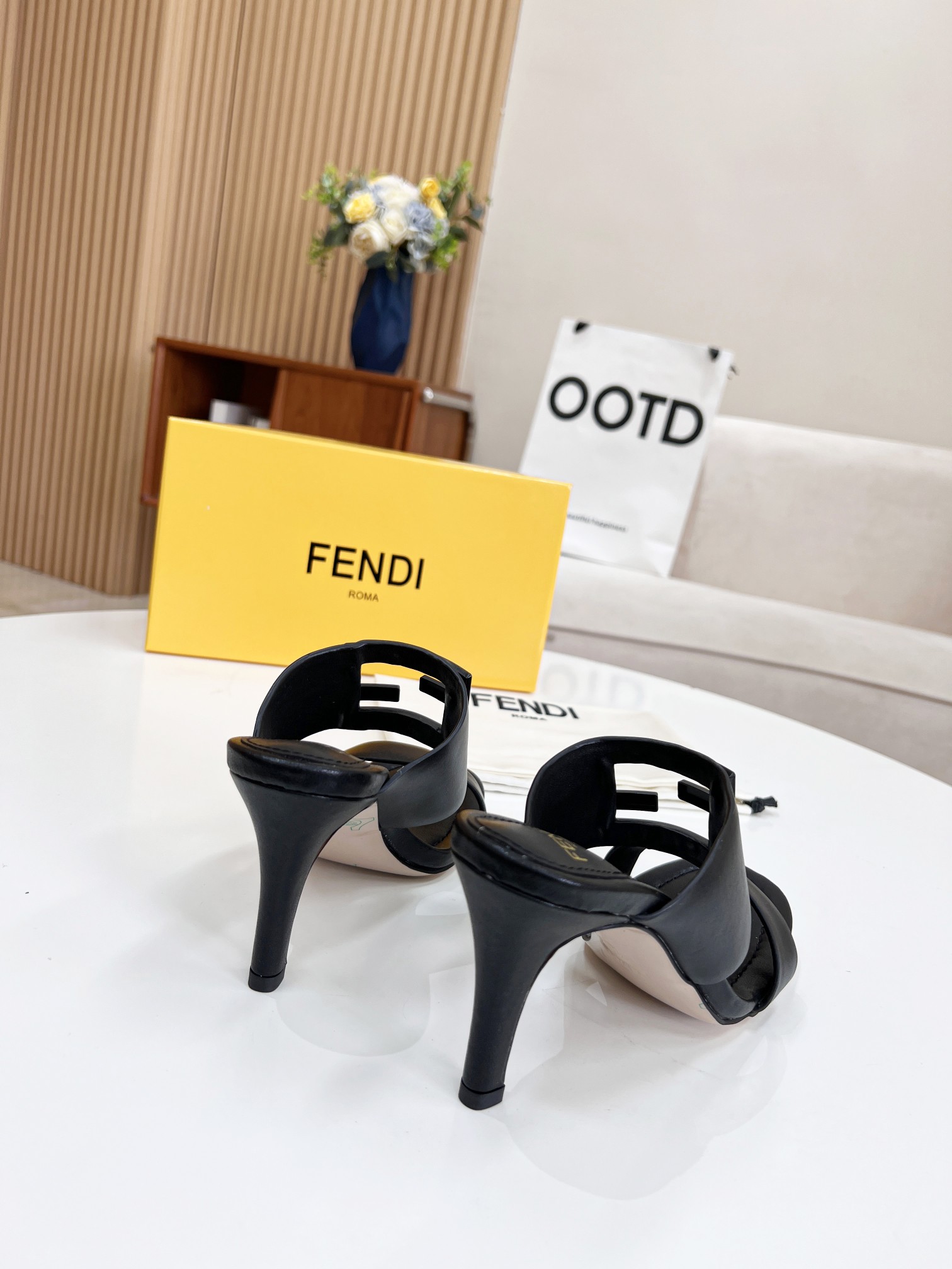 F**di Baguette Black Heels For Women 8R8287AE7TF0ABB