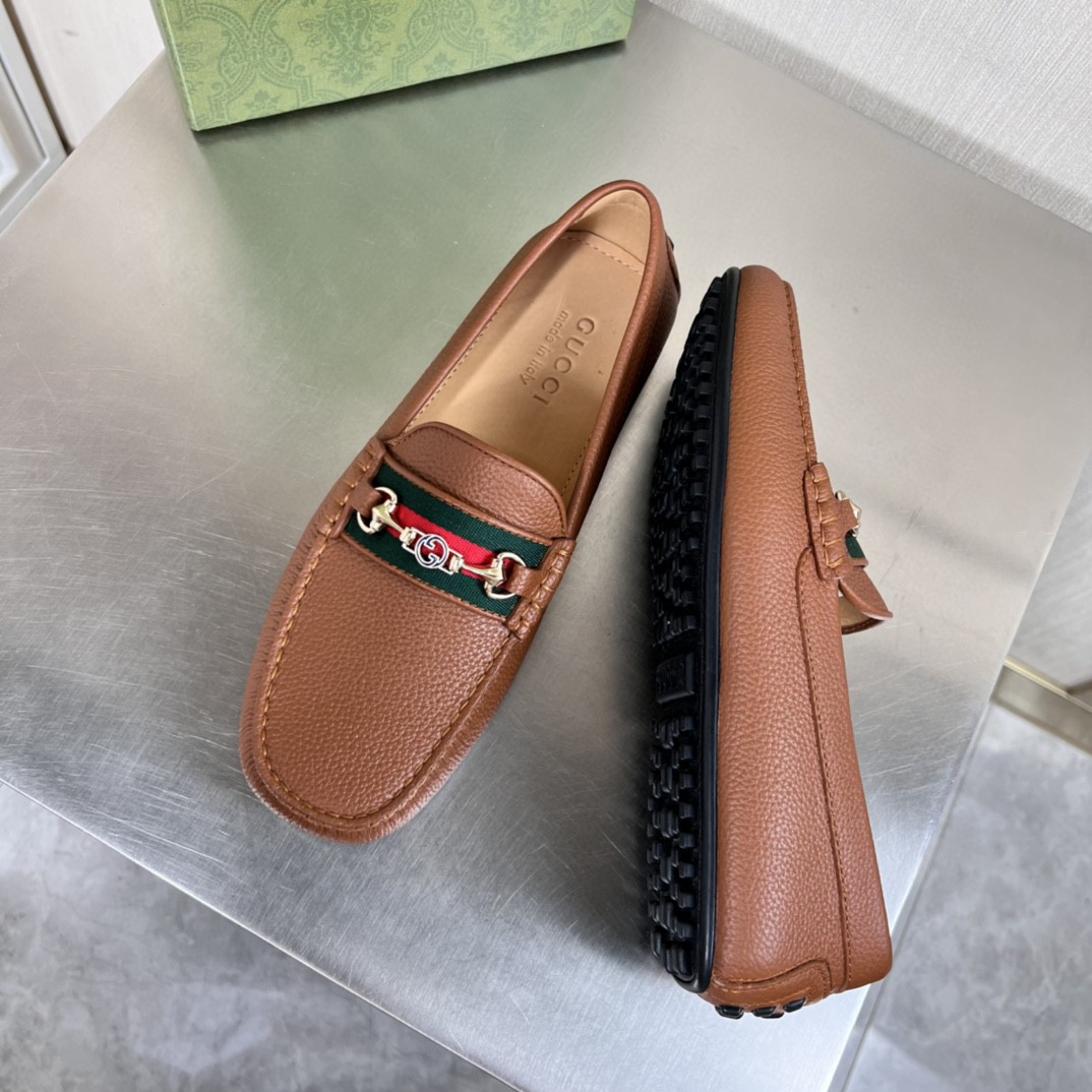 Gvc*1 Men’s Loafers With Web Details Brown For Men 6246981