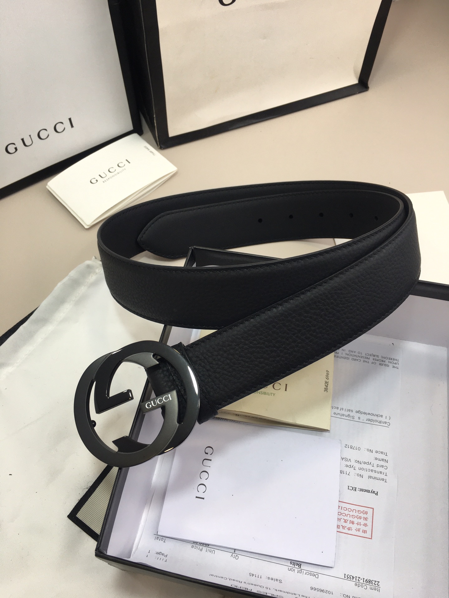 Gvc*1 GG Marmont Reversible Belt Black