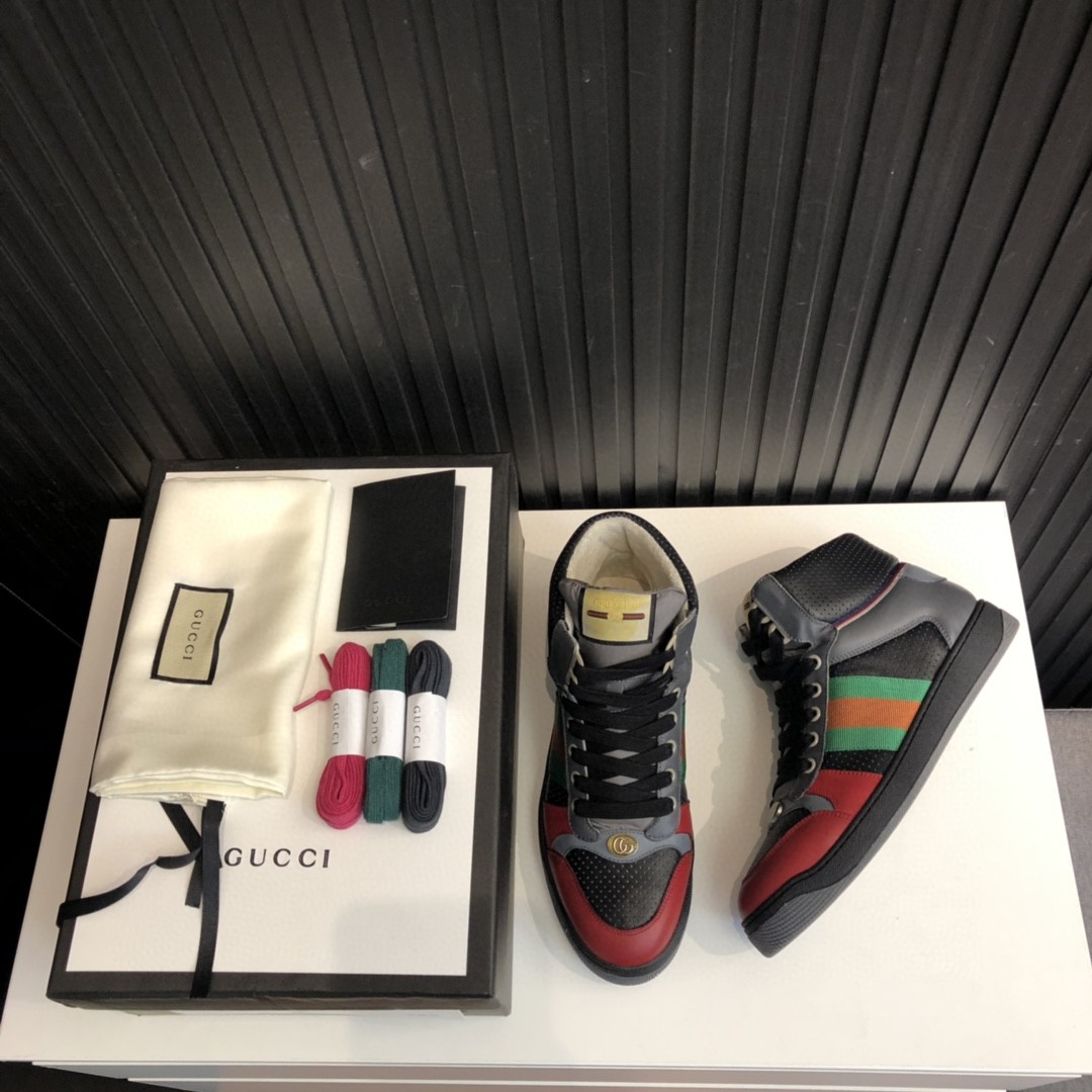 Gvc*1 Men’s Screener Distressed High-Top Sneakers Black For Men 5637309