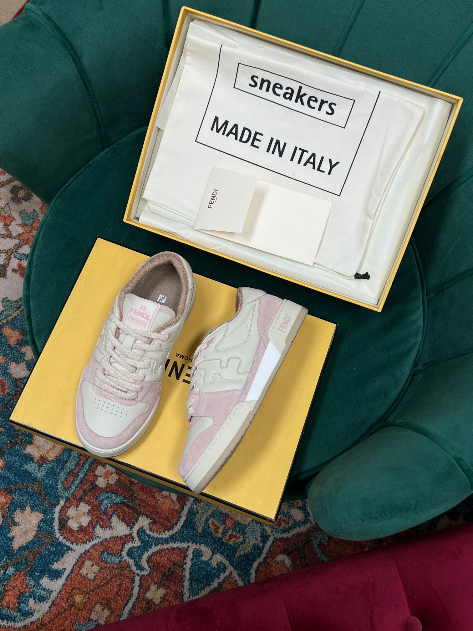 F**di Match Low Tops In Pink For Women 8E8252AHH2F1FHT