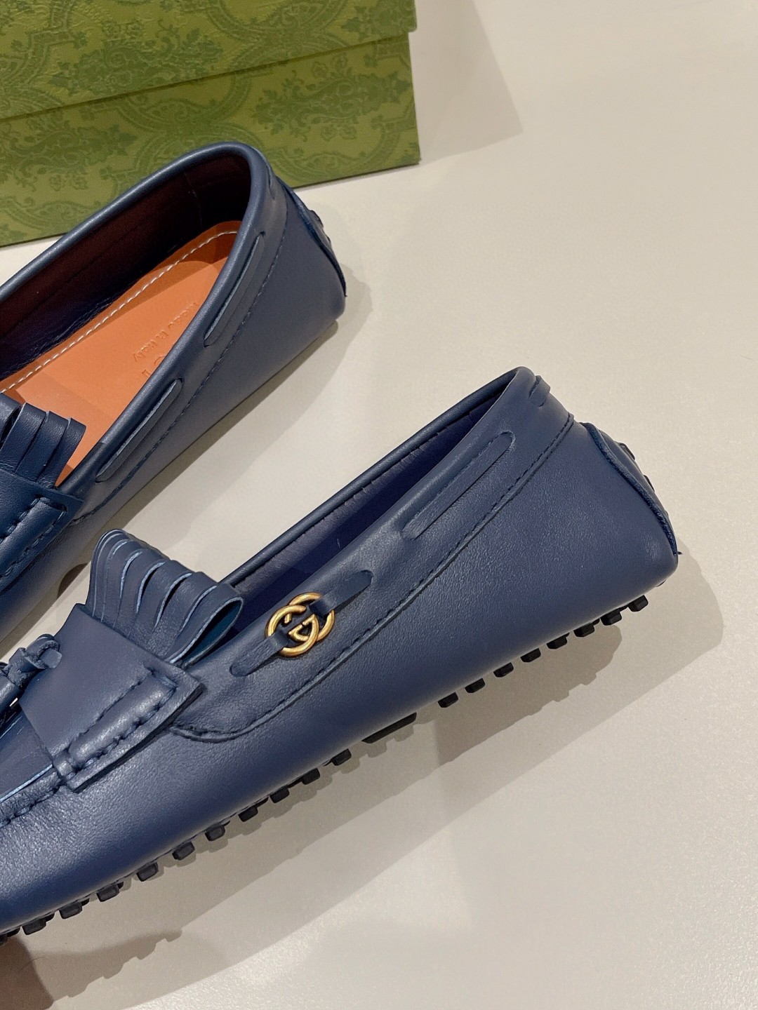 Gvc*1 Men’s Loafer With Driver Interlocking G Blue For Men 624699