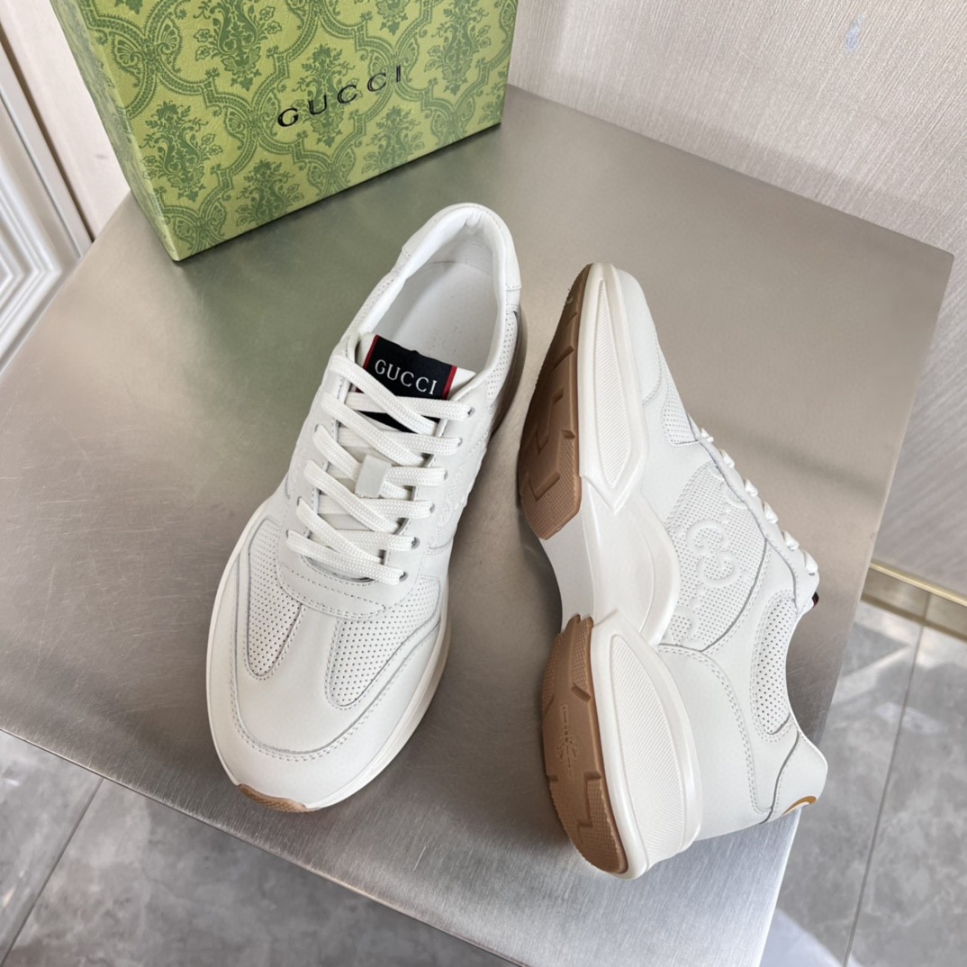 Gvc*1 Men’s GG Embossed Rhyton Sneakers White For Men 721750