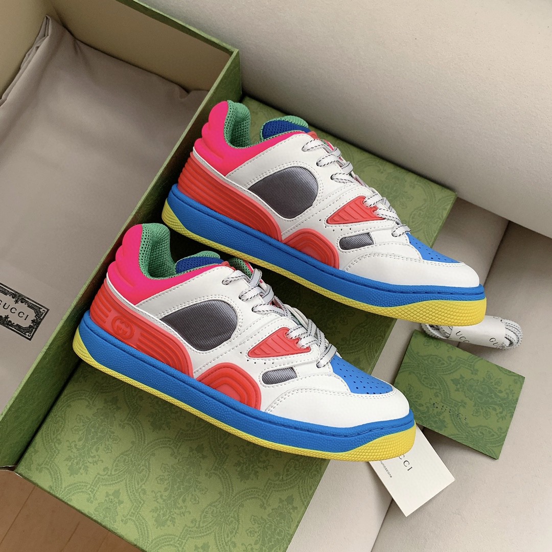 Gvc*1 Men’s Basket Sneaker White Pink And Blue For Men 661311 2SH80 9063