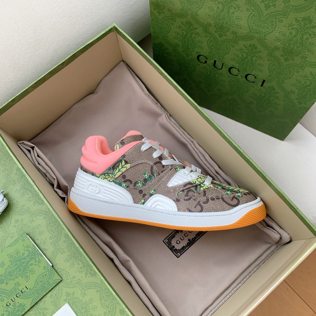 Gvc*1 Men’s Basket Sneaker Print Pineapple Brown Pink For Men 661301