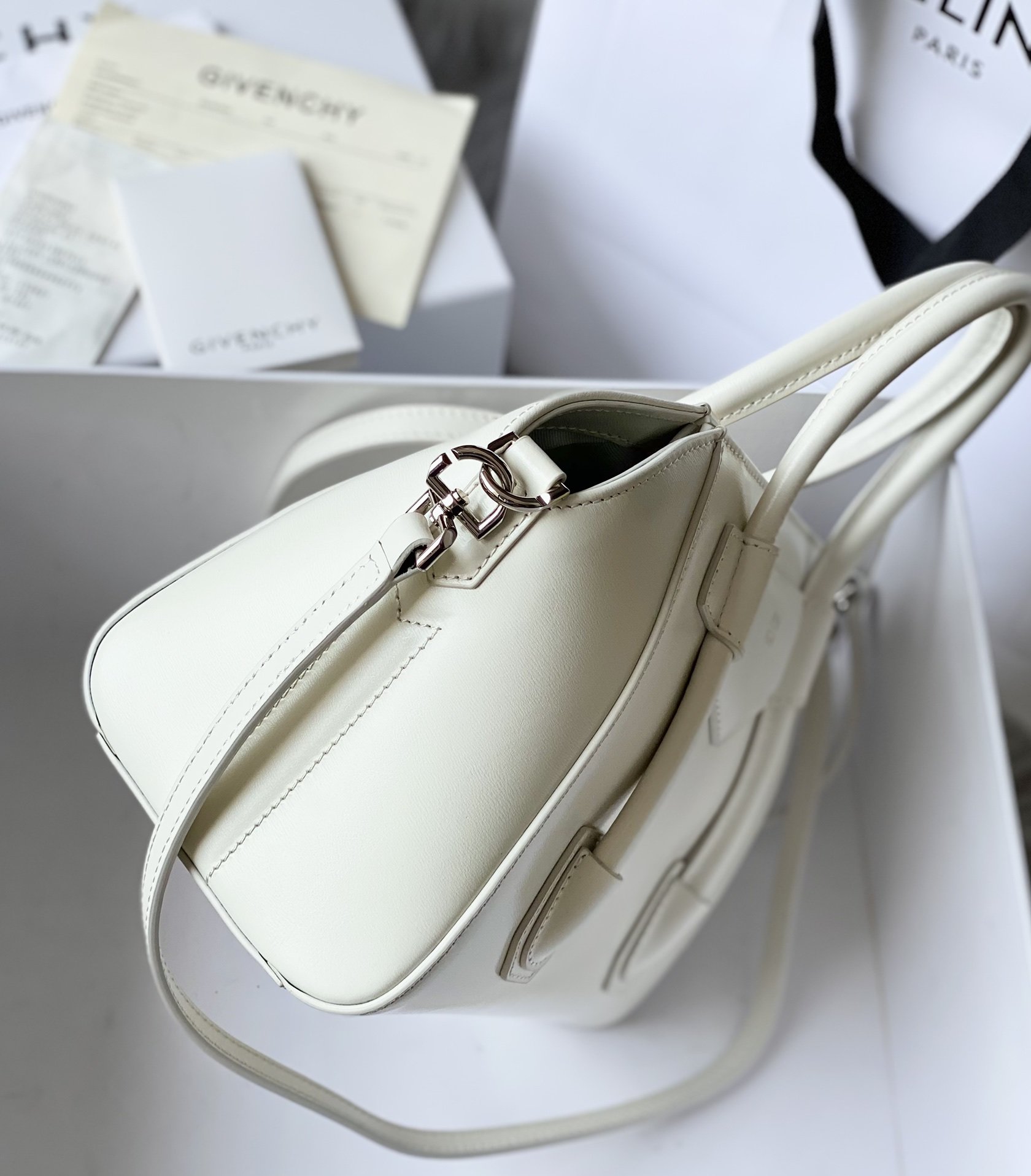 Givenchy Mini Antigona Lock Bag Ivory For Women, Women’s Handbags, Shoulder Bags 8.7in/22cm GVC BB50J0B16S-105