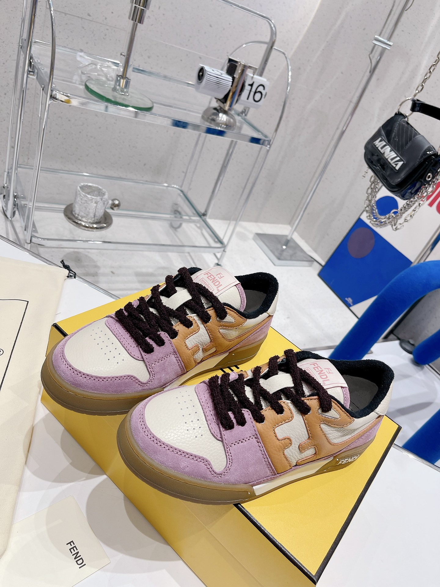 F**di Match Pink Low Tops For Women 8E8252AI1NF1H1C