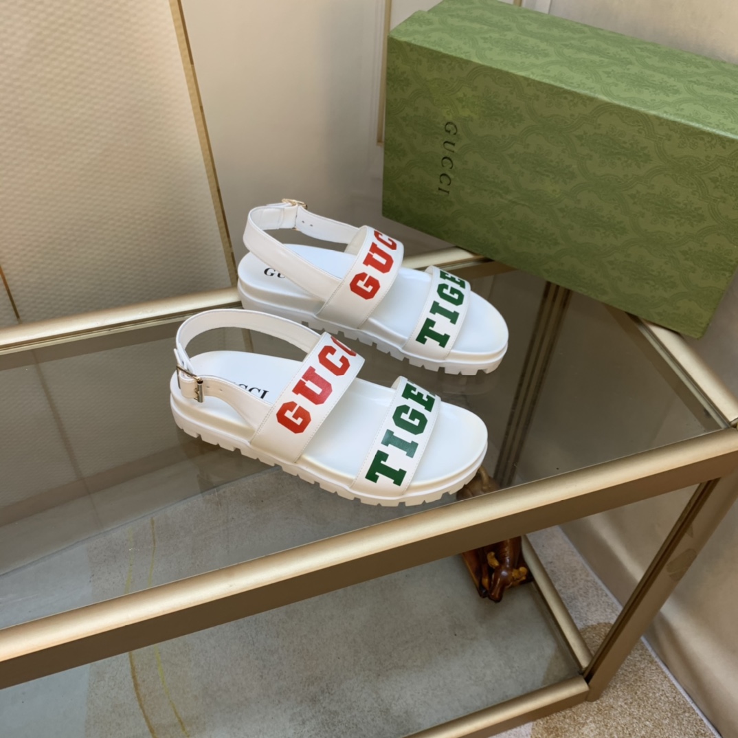 Gvc*1 Women’s Tiger And Buckle Sandal White For Women GG