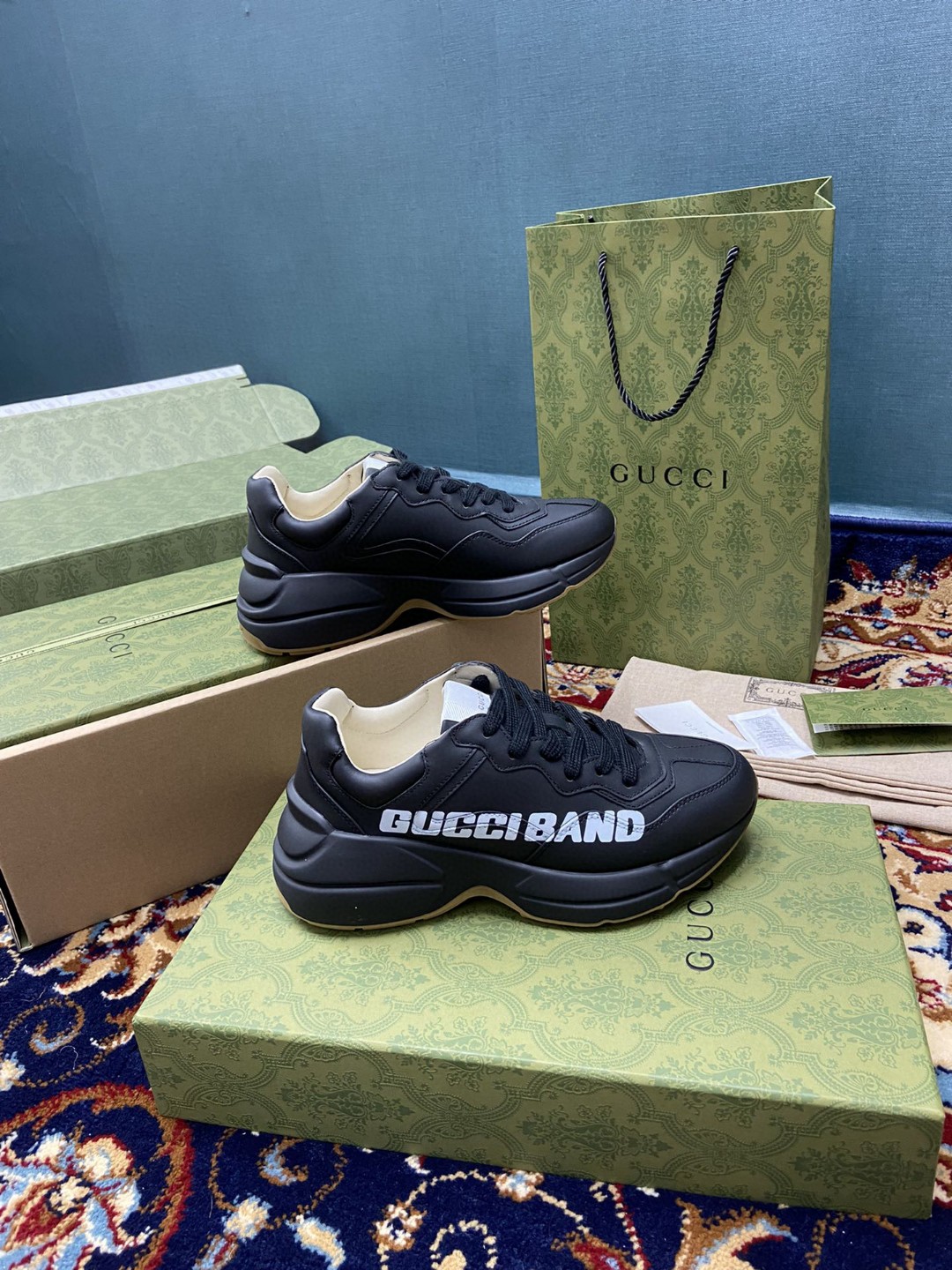 Gvc*1 Men’s Rhyton Sneakers With Gvc*1 Band Black For Men 599145 DRW00 1000