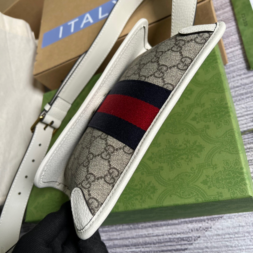 Gvc*1 Ophidia Belt Bag Beige And Ebony GG Svp*me Canvas, A Material With Low Environmental Impact For Men  8.7in/22cm GG 674081 96IWT 9794