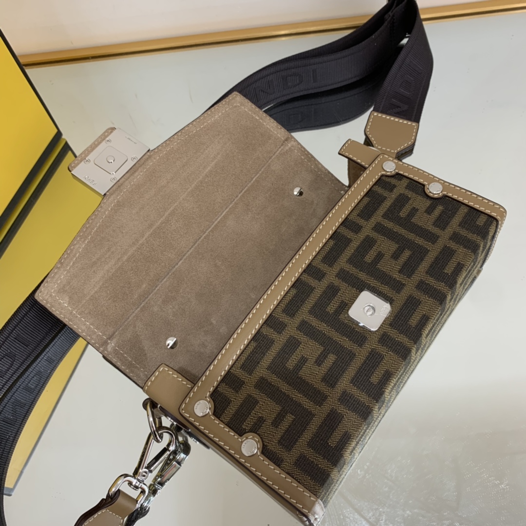 F**di Baguette Soft Trunk Mini Beige Bag For Woman 10cm/4in